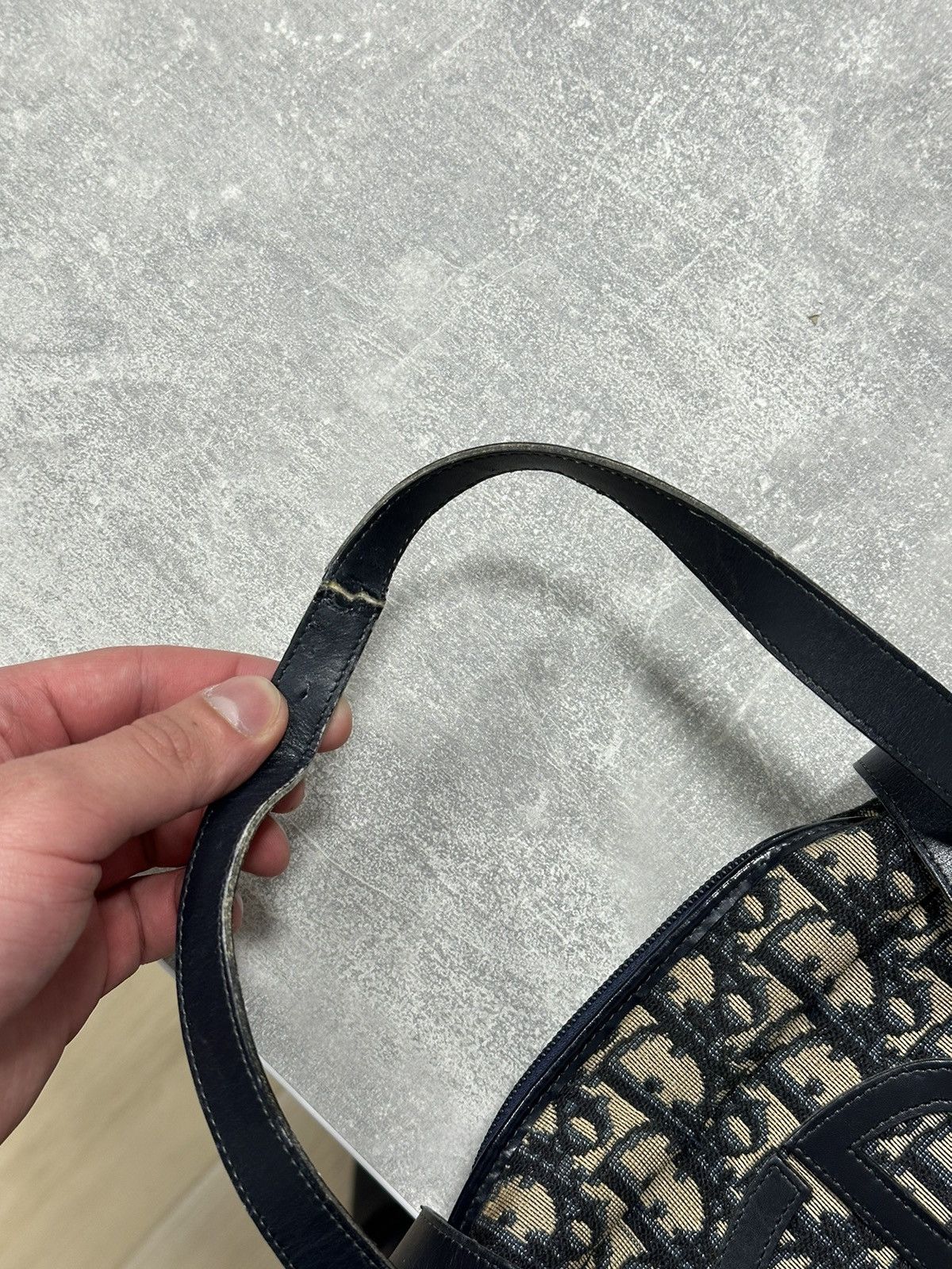 Christian Dior Monsieur Christian Dior Monogram CD Logo Navy / Beige bag 1980s’ Size ONE SIZE - 18 Thumbnail