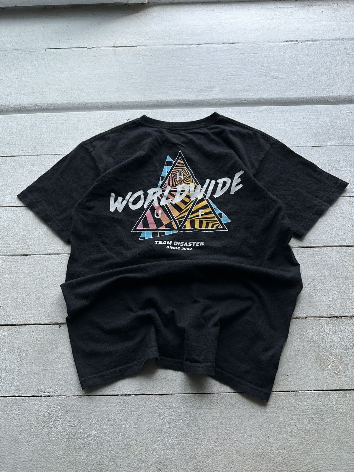 Huf × Vintage ❗️HUF vintage 90s BIG LOGO t shirt sk8 rap black Size US S / EU 44-46 / 1 - 1 Thumbnail