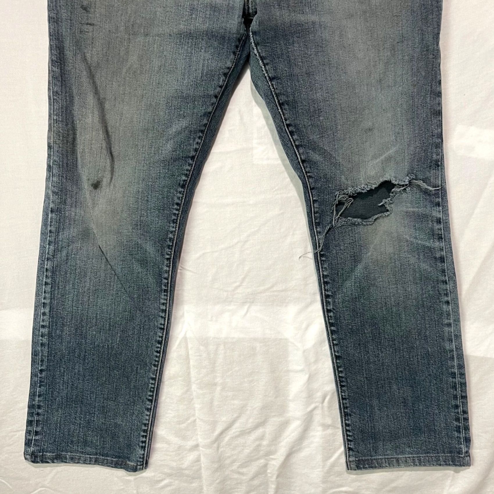 Flint And Tinder Flint And Tinder Jeans Mens 34x32 Slim Fit Straight Leg Distressed 5-Pocket Denim Blue 34x32 Fits 33x27 Mens Jeans Size US 34 / EU 50 - 3 Thumbnail