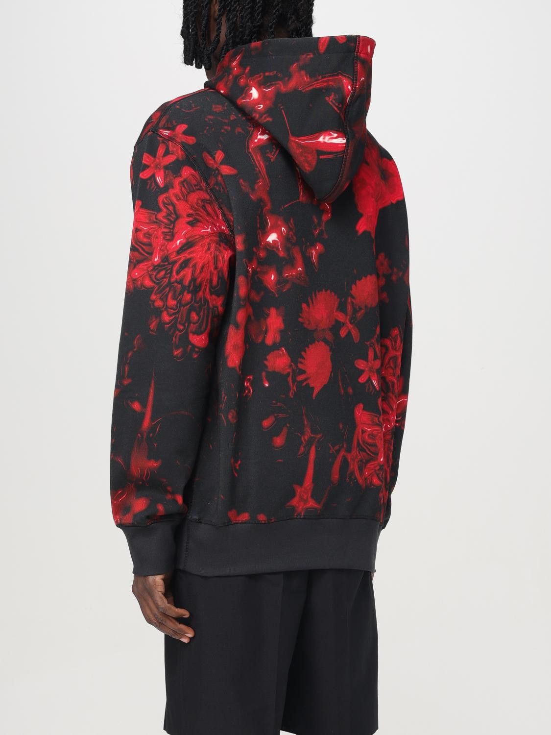 Alexander McQueen ALEXANDER MCQUEEN black & red Wax Floral hoodie sweatshirt Size US M / EU 48-50 / 2 - 4 Thumbnail