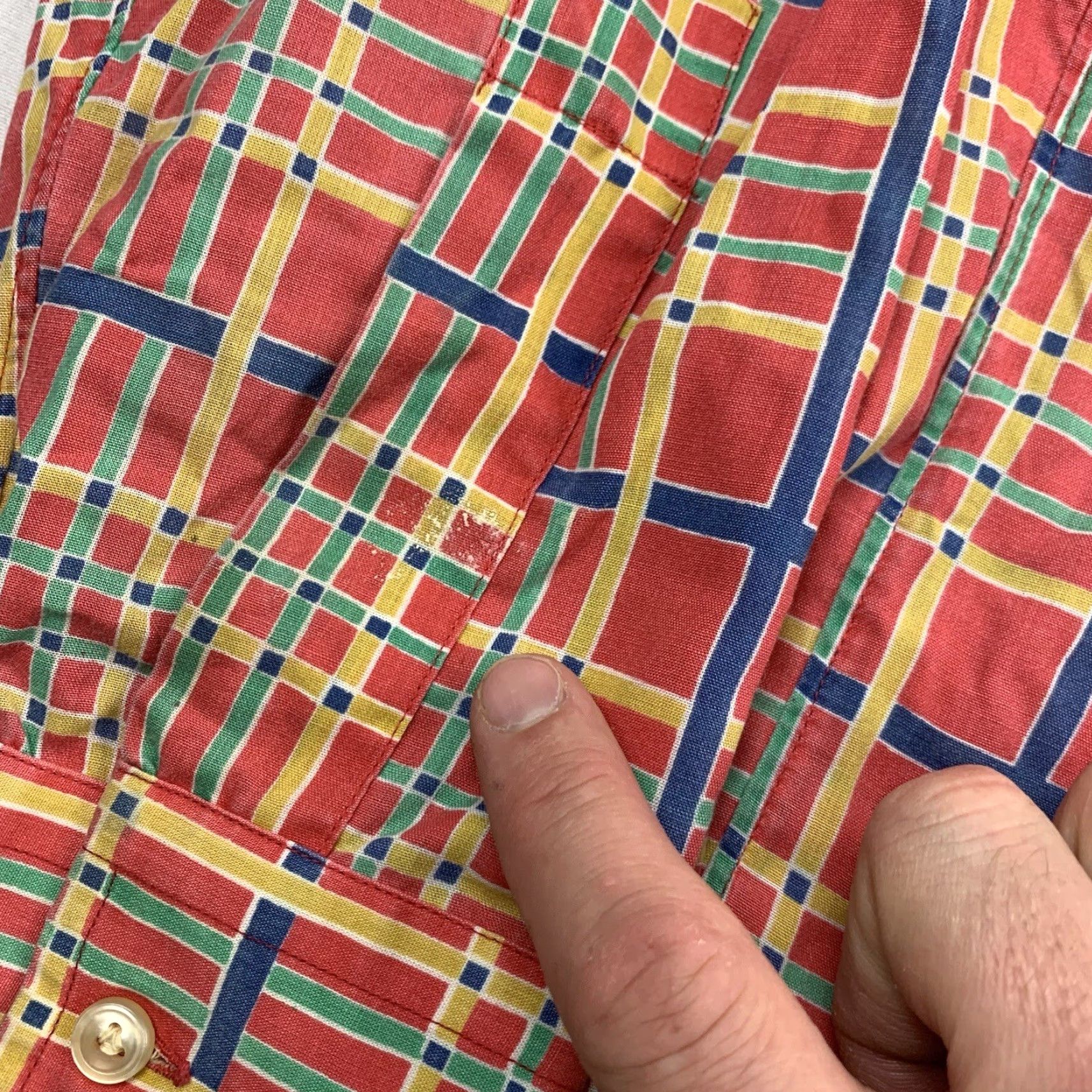 Vintage VINTAGE Hathaway Button-Up Shirt Men Large Orange Plaid 70s Formal Collar 80s Classic Mens Regular Size L Size 42R - 4 Thumbnail