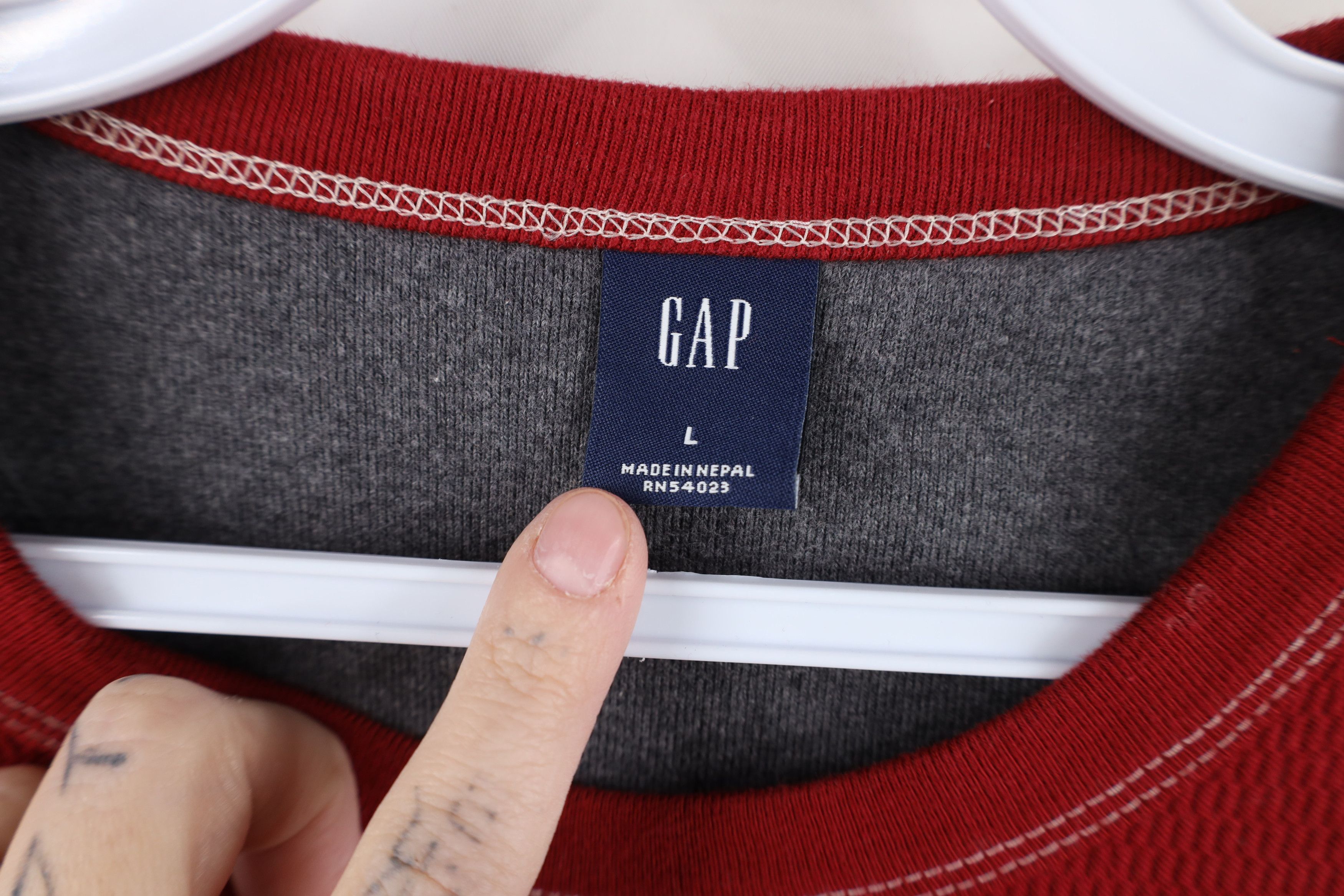 Gap Vintage 90s Y2K Gap Thermal Waffle Knit Long Sleeve T-Shirt Size US L / EU 52-54 / 3 - 7 Thumbnail