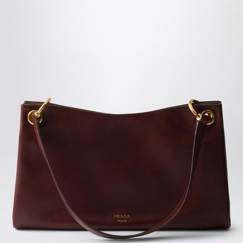 Prada Prada Prada Etude Large Shoulder Bag In Burnt Leather Size ONE SIZE - 1 Thumbnail