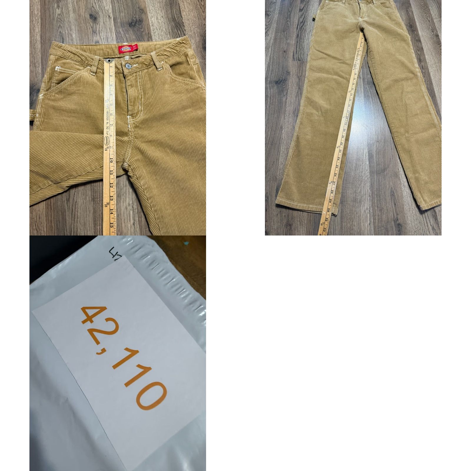 Dickies Dickies Pants Womens Size 0/24 Brown Corduroy Straight Leg Carpenter Size 42" / US 20 - 8 Thumbnail