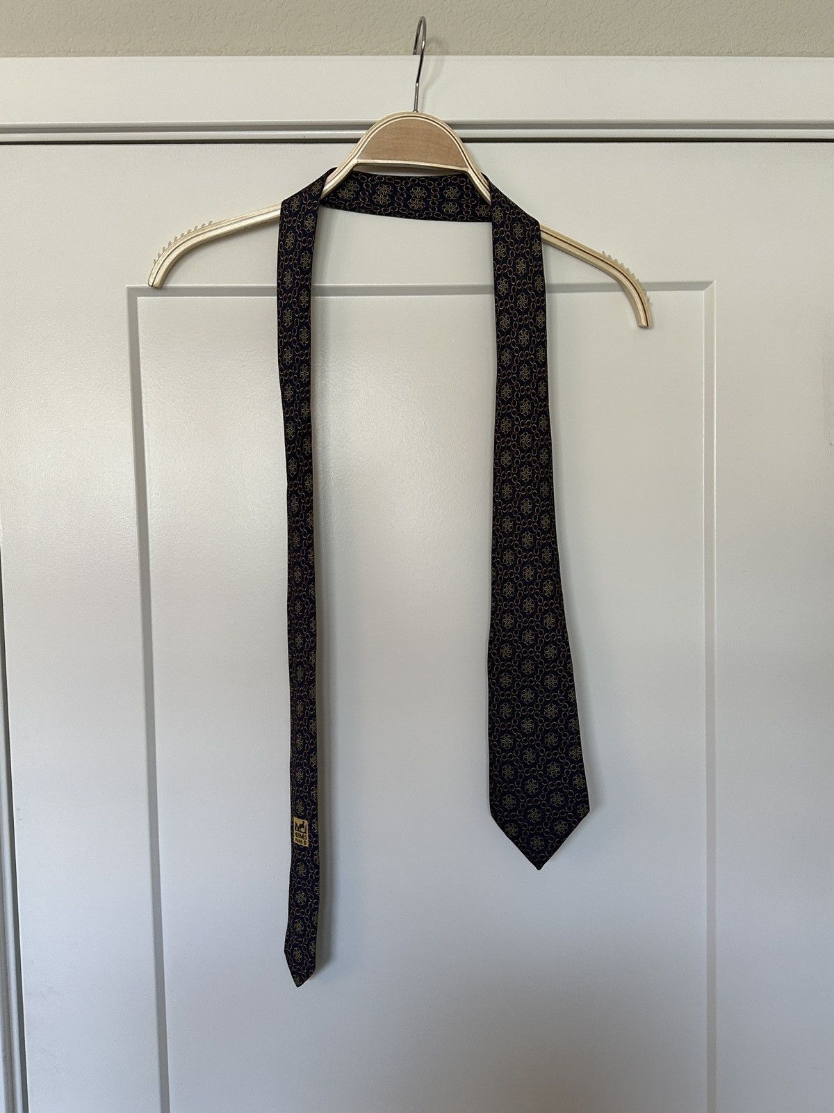 Hermes Hermes navy blue silk tie vintage Size ONE SIZE - 1 Thumbnail