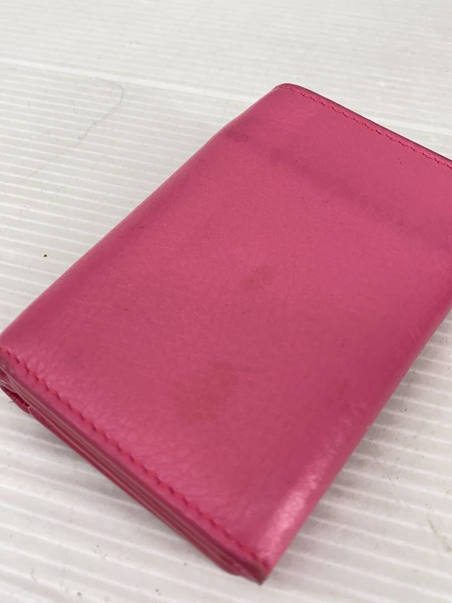 Balenciaga Balenciaga Paper Leather Mini Wallet Tri-Fold Pink Size ONE SIZE - 7 Thumbnail