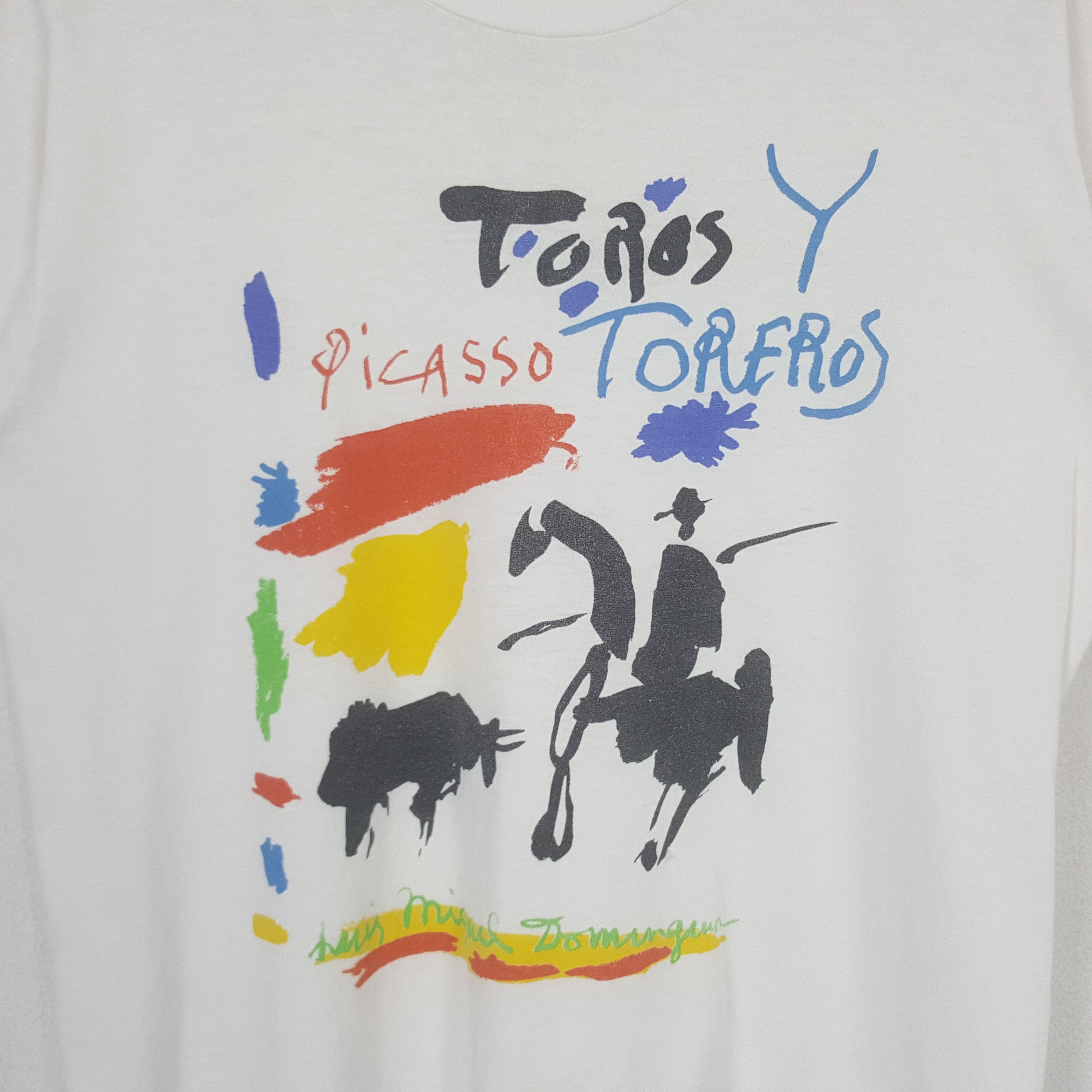 Vintage Vintage Toros Picasso Toreros Spanish Artists Tshirt C294N32 Size US M / EU 48-50 / 2 - 2 Thumbnail