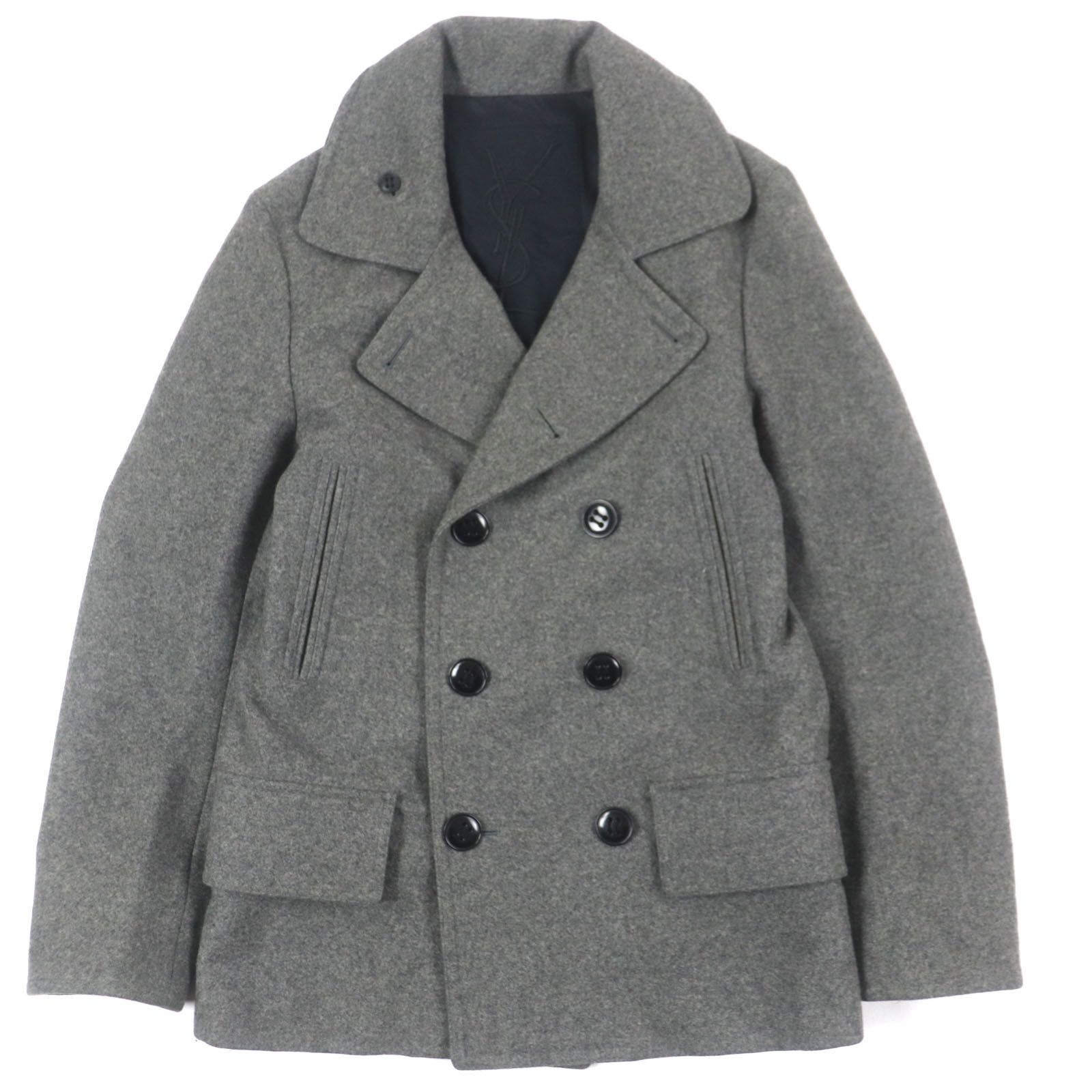 Yves Saint Laurent Yves Saint Laurent Yves Saint Laurent Pea Coat Wool Coat Cotton Outerwear Size ONE SIZE - 1 Thumbnail