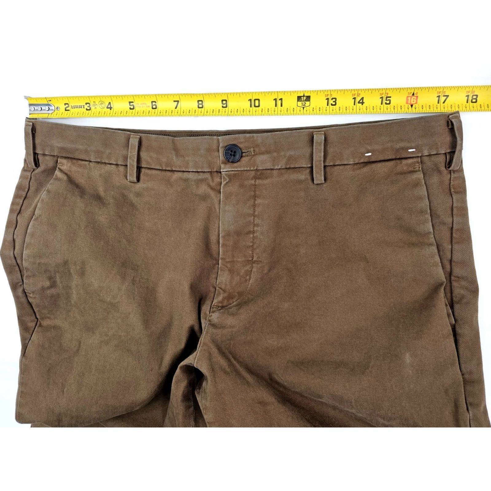 Uniqlo Uniqlo Chino Pants Straight Regular 35x34 Brown Cotton Twill Stretch Men Size US 35 - 5 Thumbnail