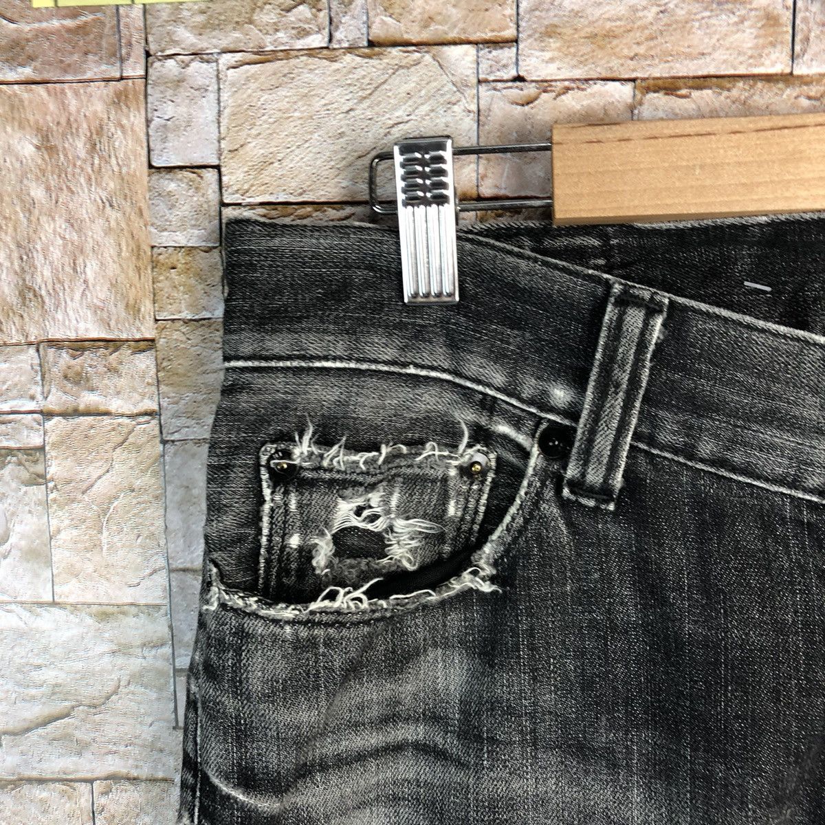 Japanese Brand Uniqlo vintage Jeans faded Black Denim Pants #A131 Size US 32 / EU 48 - 8 Thumbnail