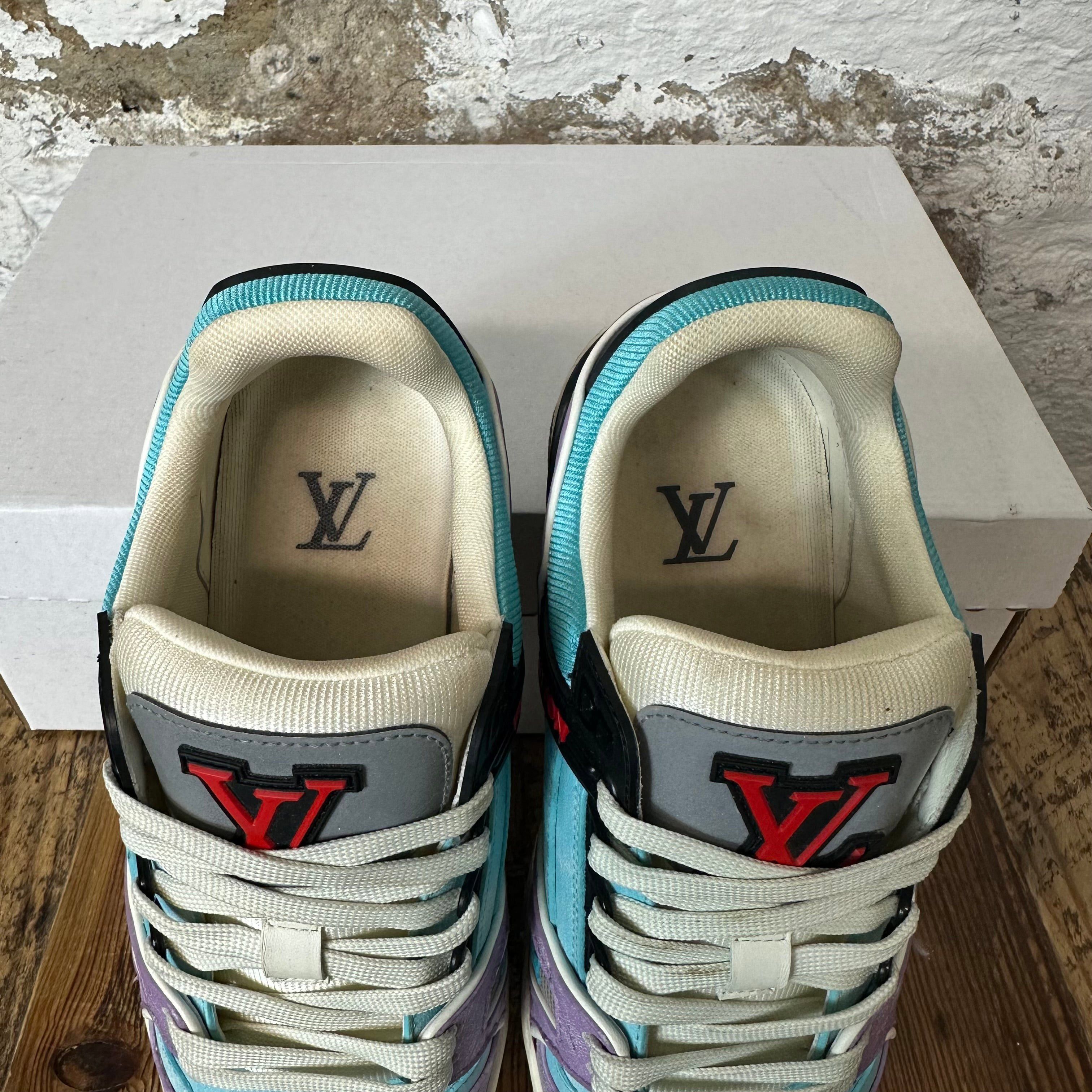 Louis Vuitton Louis Vuitton Lavender Blue Trainer Sneaker Sz 5 (37) Size US 5 / EU 37 - 4 Thumbnail