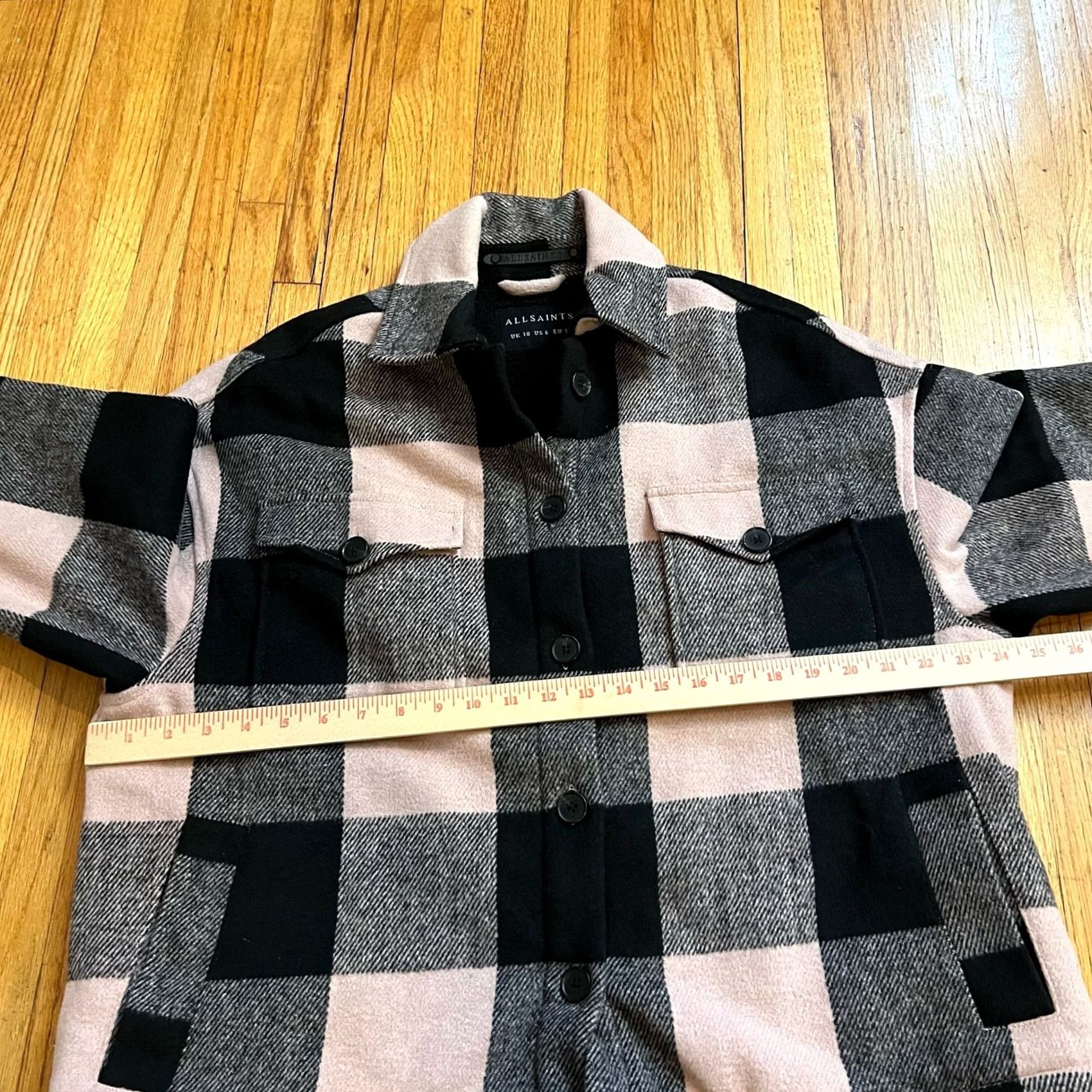Allsaints VINTAGE AllSaints Jacket Womens 6 Luella Plaid Collared Button Front Lined Small Size M / US 6-8 / IT 42-44 - 6 Thumbnail