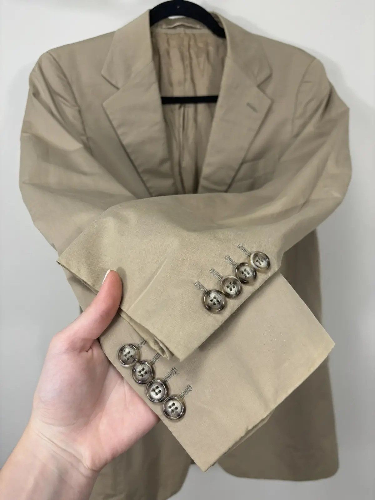 Prada × Vintage Prada Men's Cotton 2-Buttons Classic Formal Blazer Jacket Size 44R - 7 Thumbnail