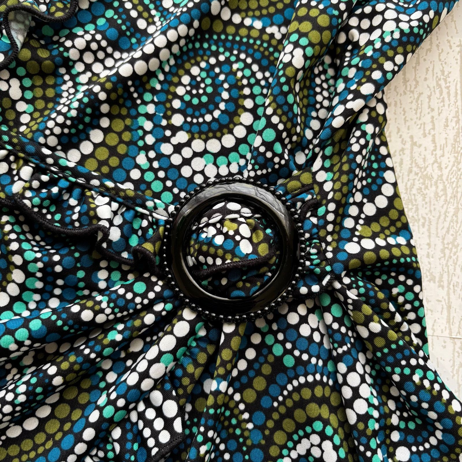 Other Notations XL Multicolor Boho Dot Swirl Faux Wrap Blouse Size XL / US 12-14 / IT 48-50 - 10 Thumbnail