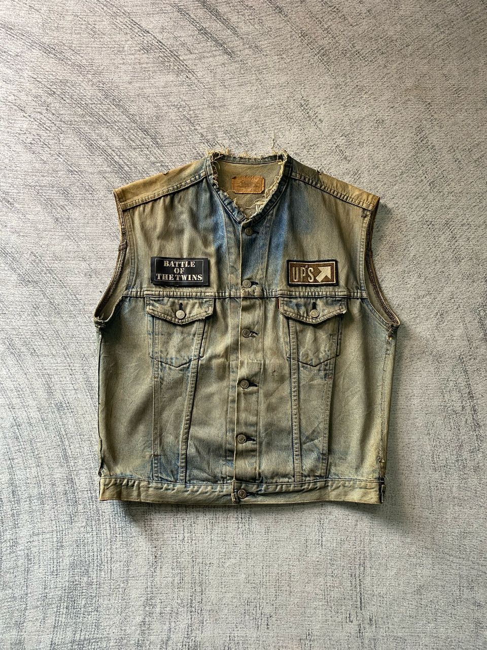 Vintage Levis Distressed Denim Vest Jacket