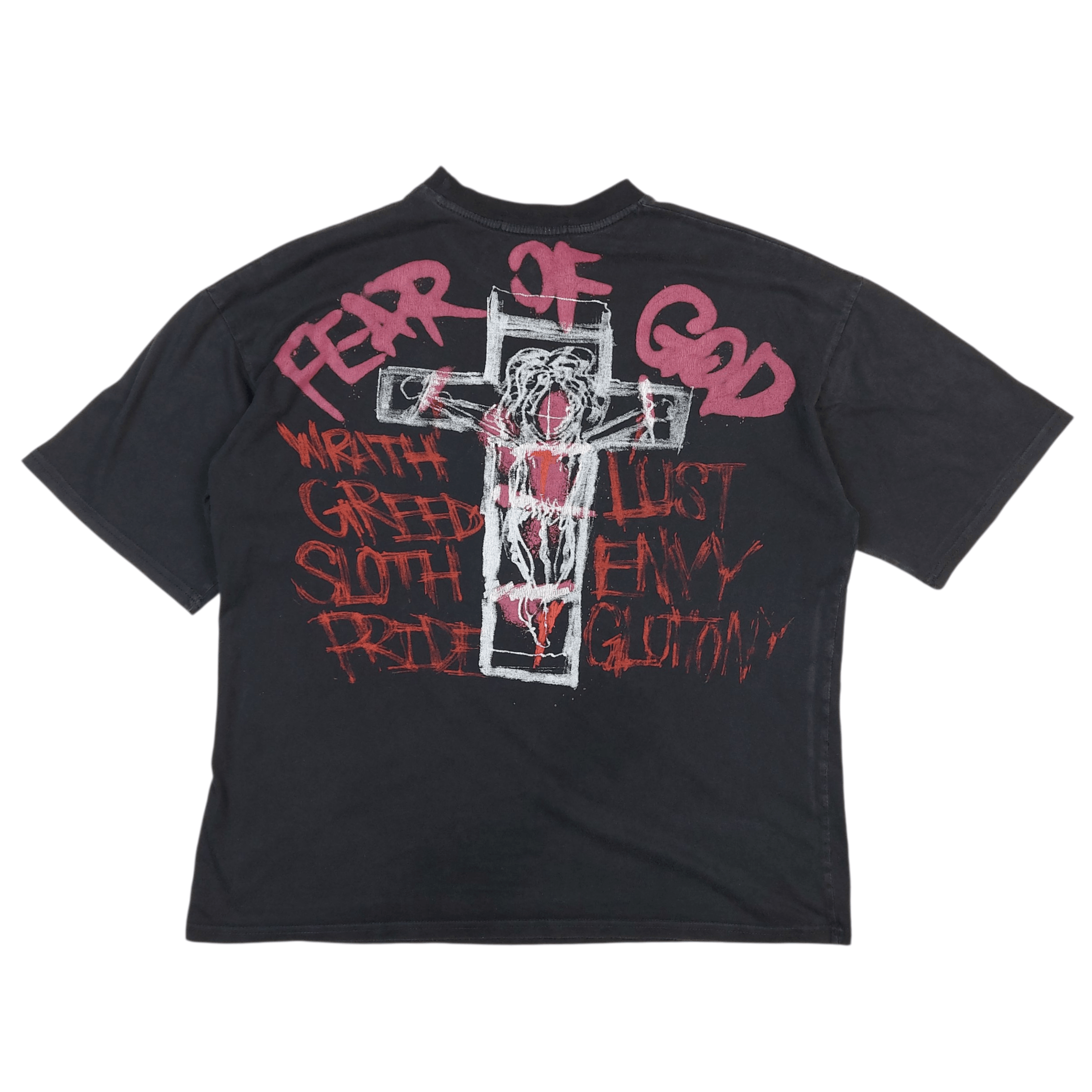 Japanese Brand Fear Of God Punch Line Japanese Brand Oversized Cropped TEE Size US XL / EU 56 / 4 - 3 Thumbnail