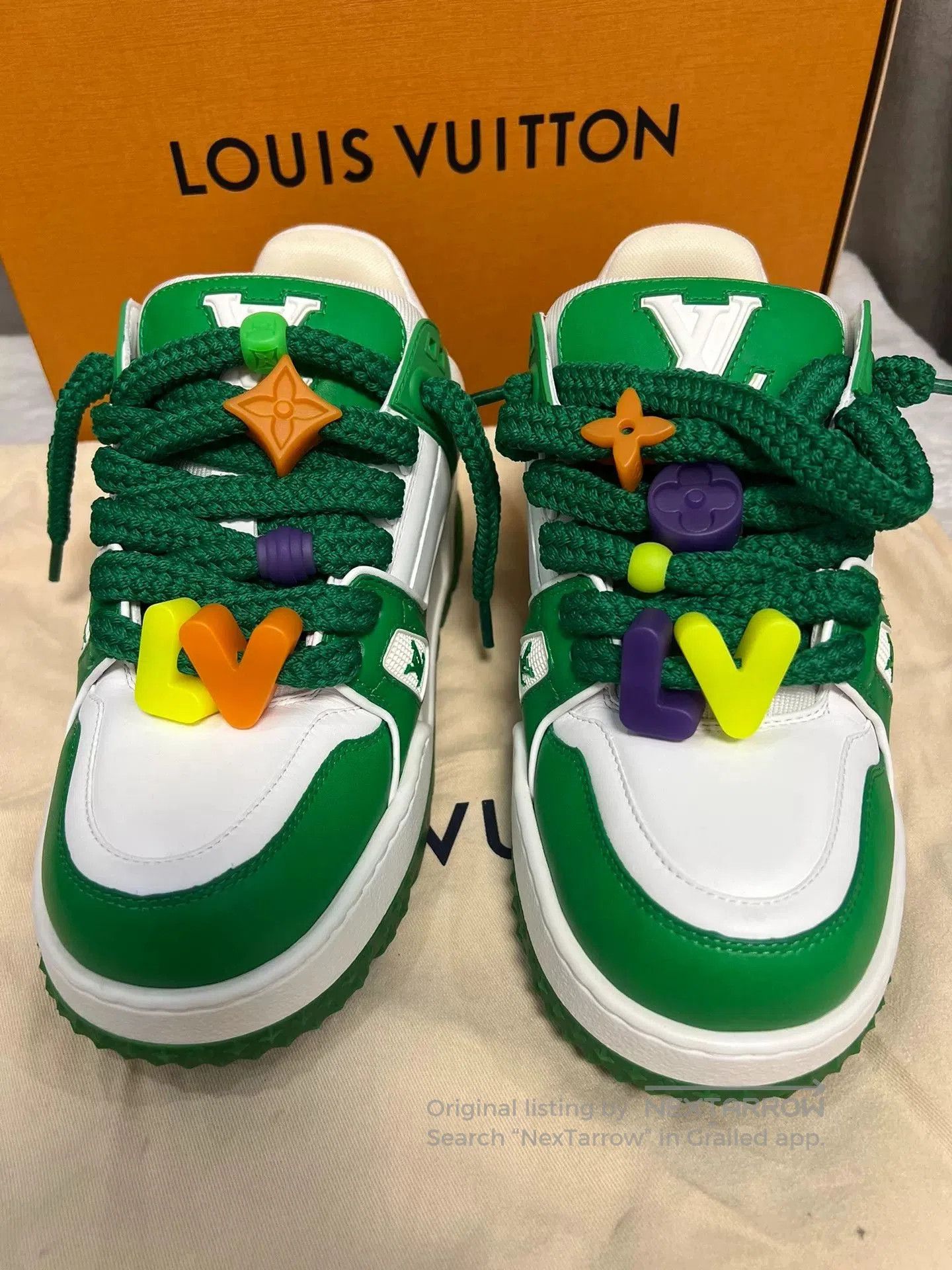 Louis Vuitton Louis Vuitton Trainer Max White Green. Size US 7.5 / EU 40-41 - 2 Thumbnail