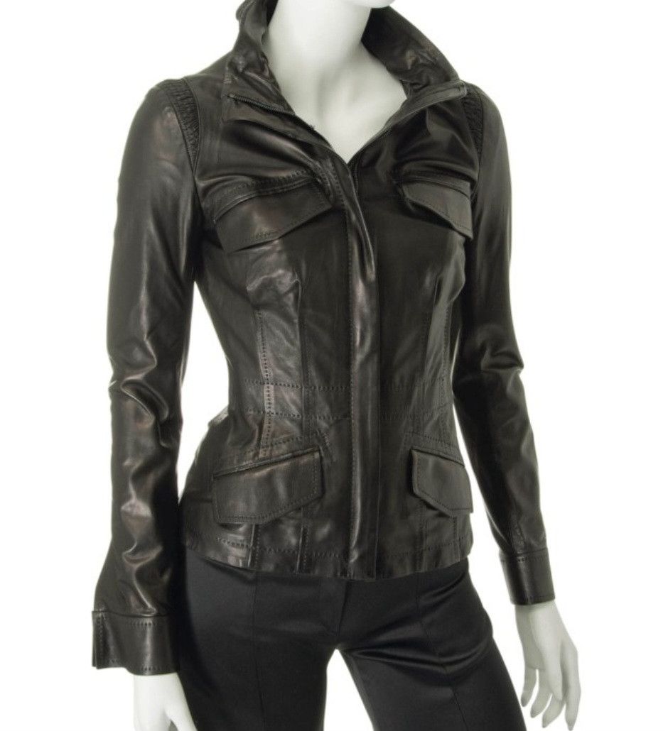 Gucci Gucci by Tom Ford Black Fitted Leather Jacket Size S / US 4 / IT 40 - 8 Thumbnail