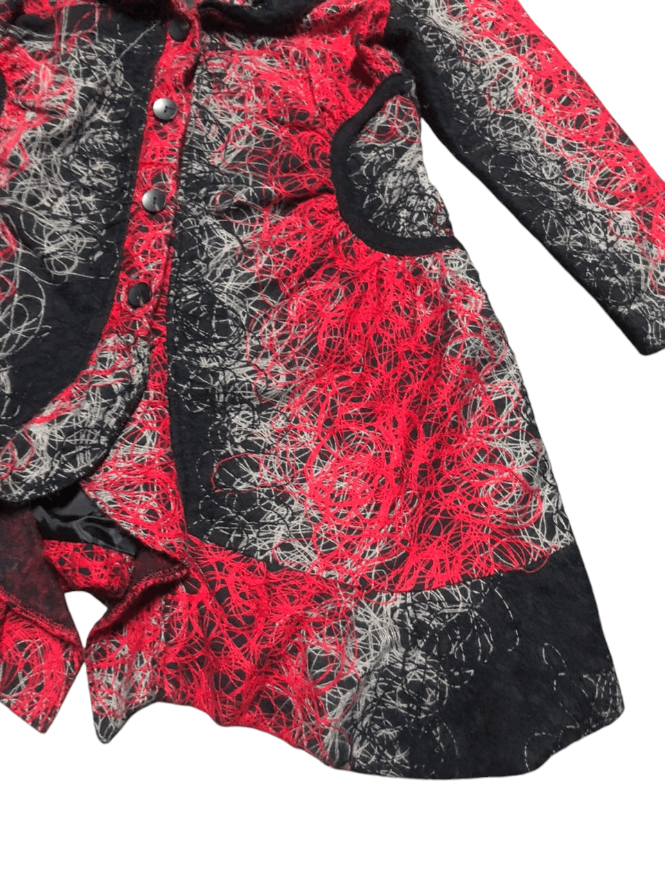 Desigual × If Six Was Nine × Japanese Brand Rare💥 Desigual Black Red Embroidered Coat Jacket Size S / US 4 / IT 40 - 6 Thumbnail