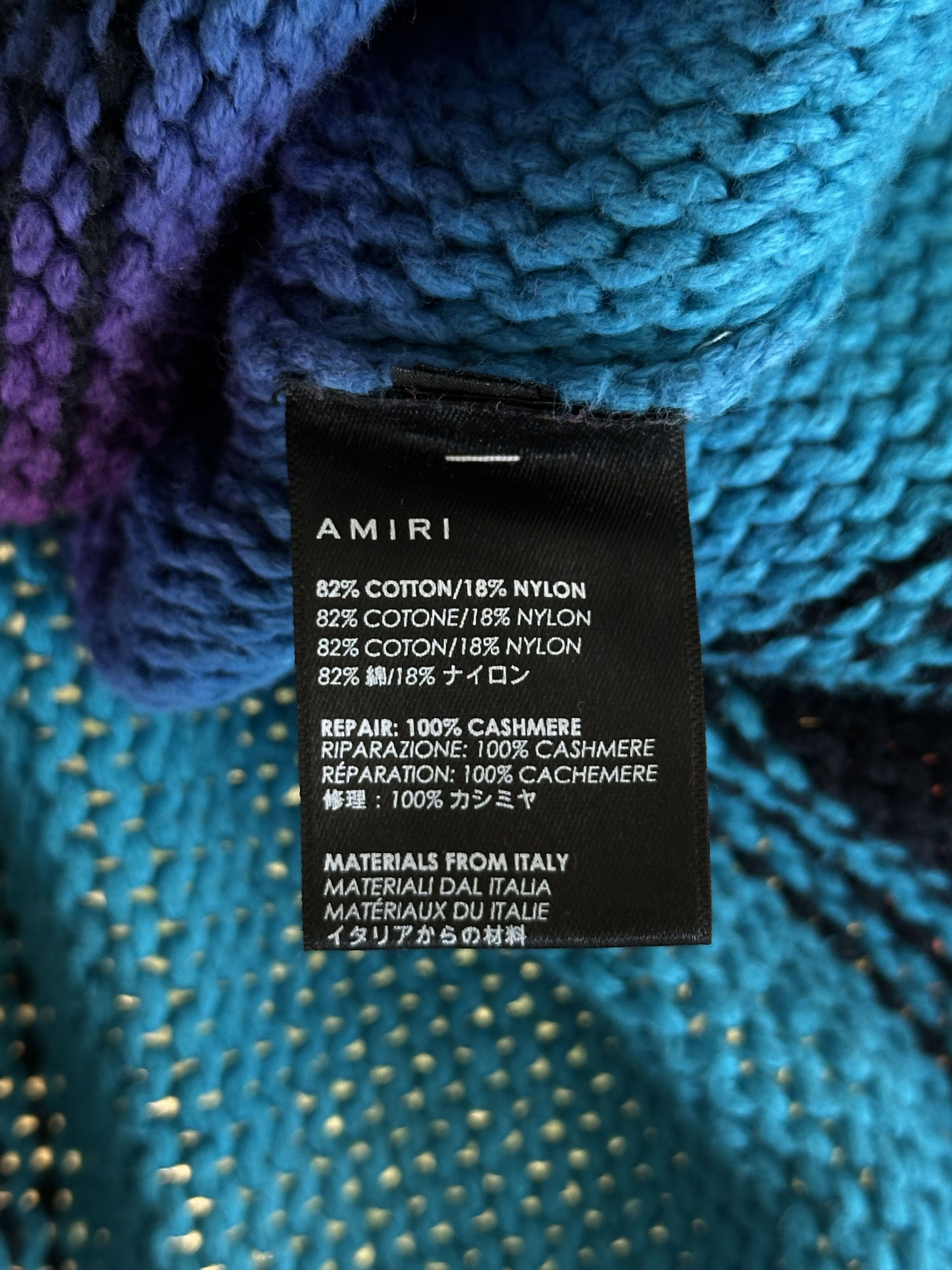 Amiri Amiri Black & Rainbow Knitted Baja Hoodie Size US XXL / EU 58 / 5 - 4 Thumbnail