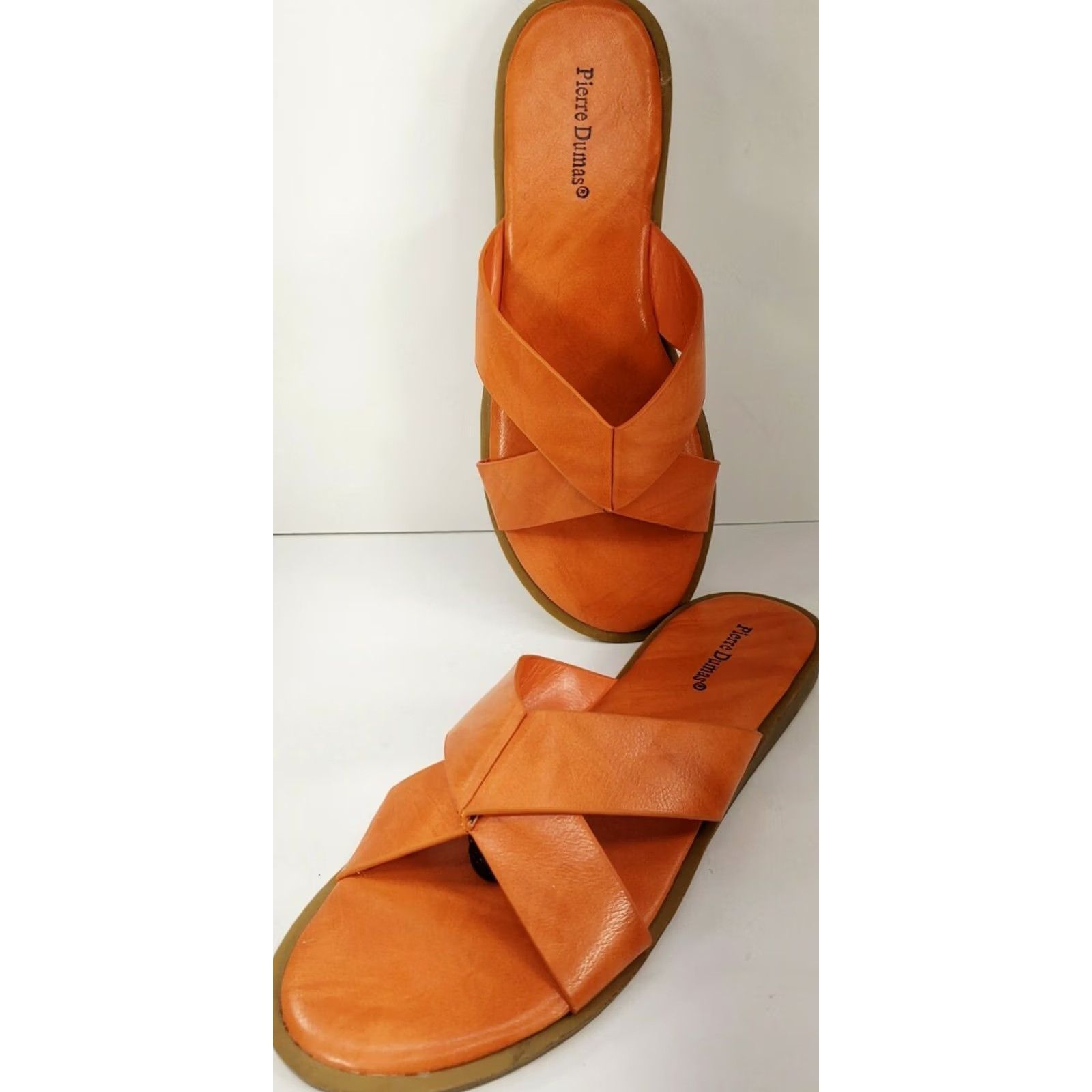 Vintage Pierre Dumas Lizzie2 Sandals Size 7M Orange Women's Slide Size US 7 / IT 37 - 4 Thumbnail