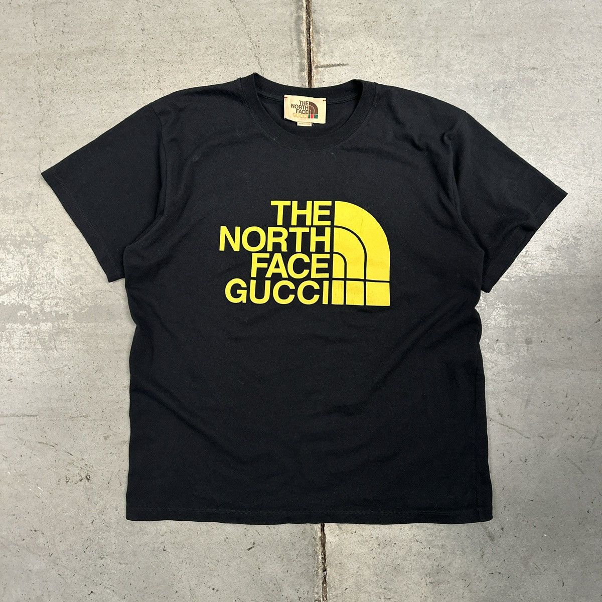 Gucci Guccy Sega Logo Black and Gold T-Shirt | Grailed