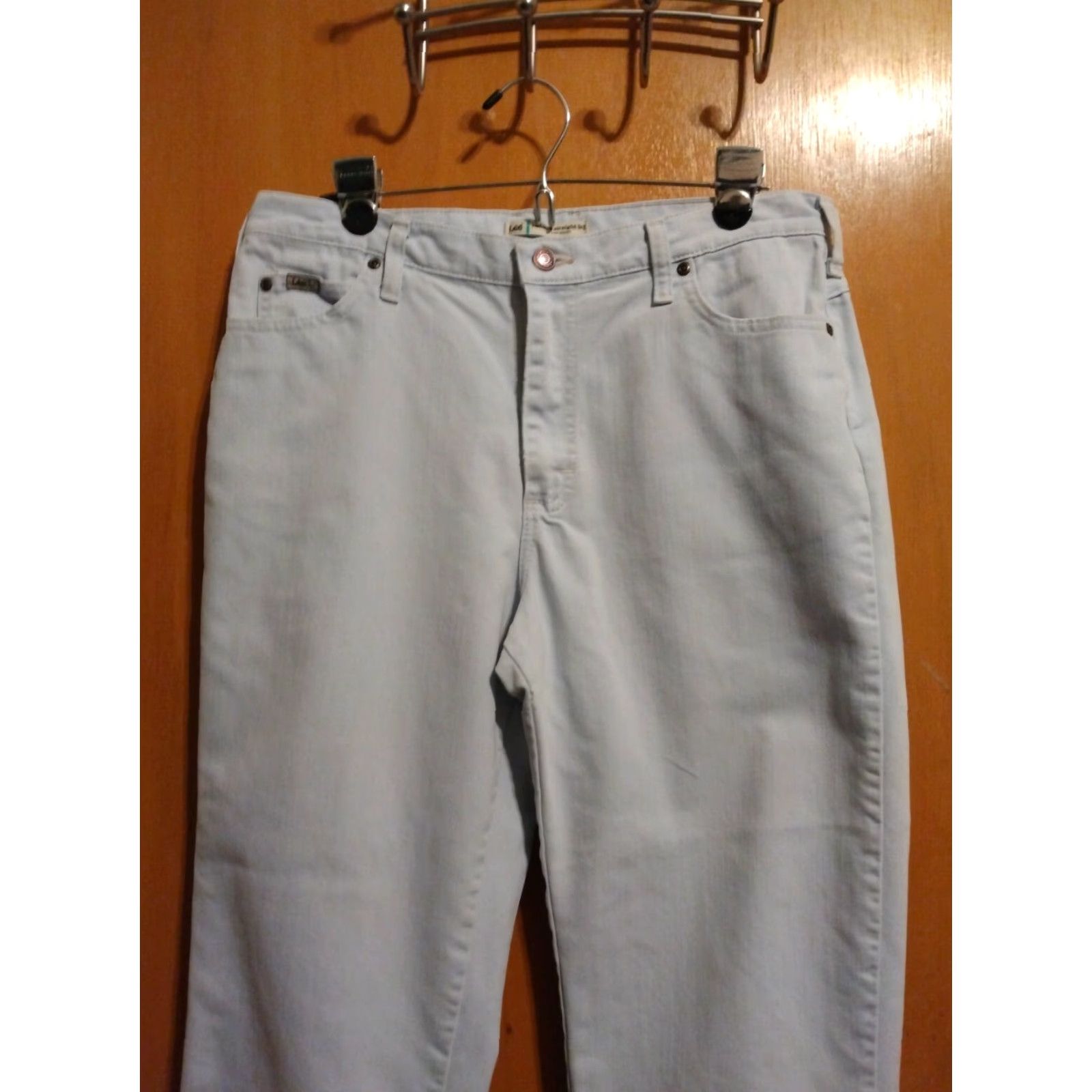 Lee VINTAGE Lee Jeans Women SZ. 12 Medium 32" X 28" Light Blue Relaxed Fit Straight Jeans Womens Size 24" / US 00 / IT 34 - 4 Thumbnail