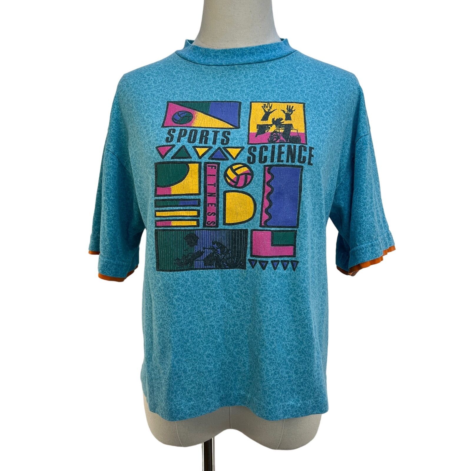 Vintage Vintage 90s Gitano Crop Graphic Tee Blue Sports Science Size L / US 10 / IT 46 - 1 Thumbnail