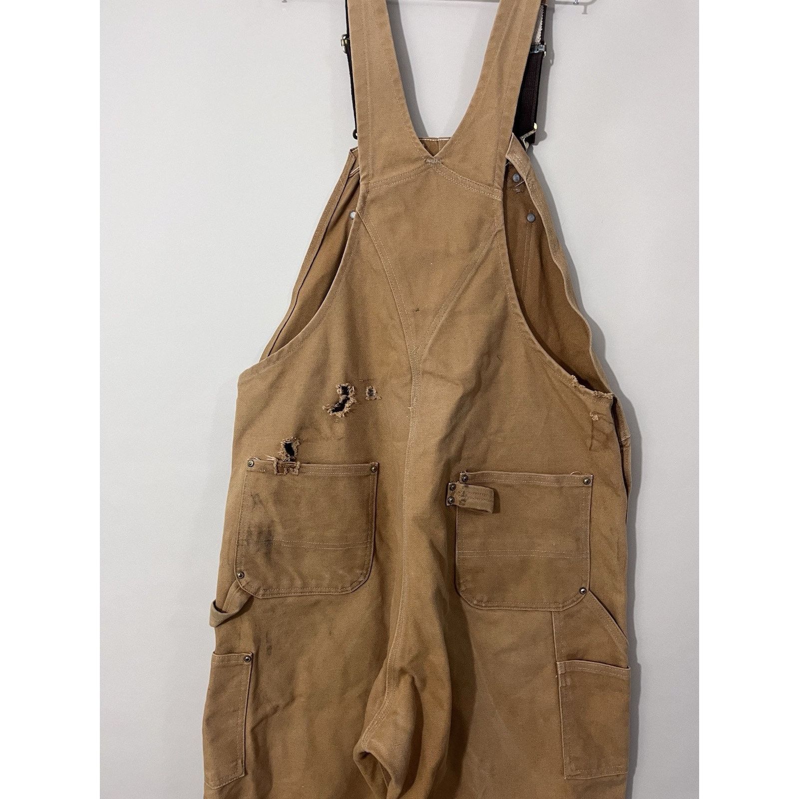 Carhartt Carhartt Men’s Double Knee Duck Canvas Bib Overalls 42x32 Size US 42 / EU 58 - 4 Thumbnail