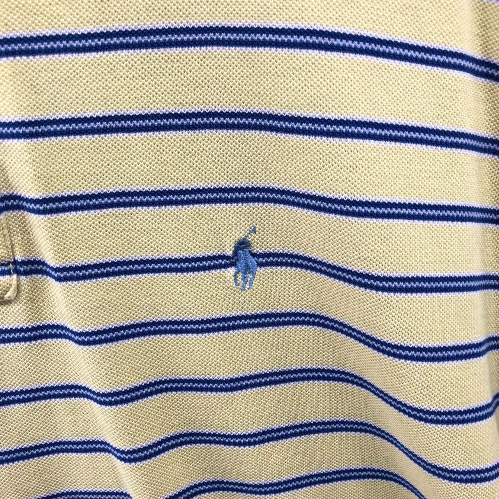 Polo Ralph Lauren Polo Ralph Lauren Polo Shirt Mens XL Short Sleeve Yellow Blue Stripe Pony Logo Shirt Size US XL / EU 56 / 4 - 5 Thumbnail