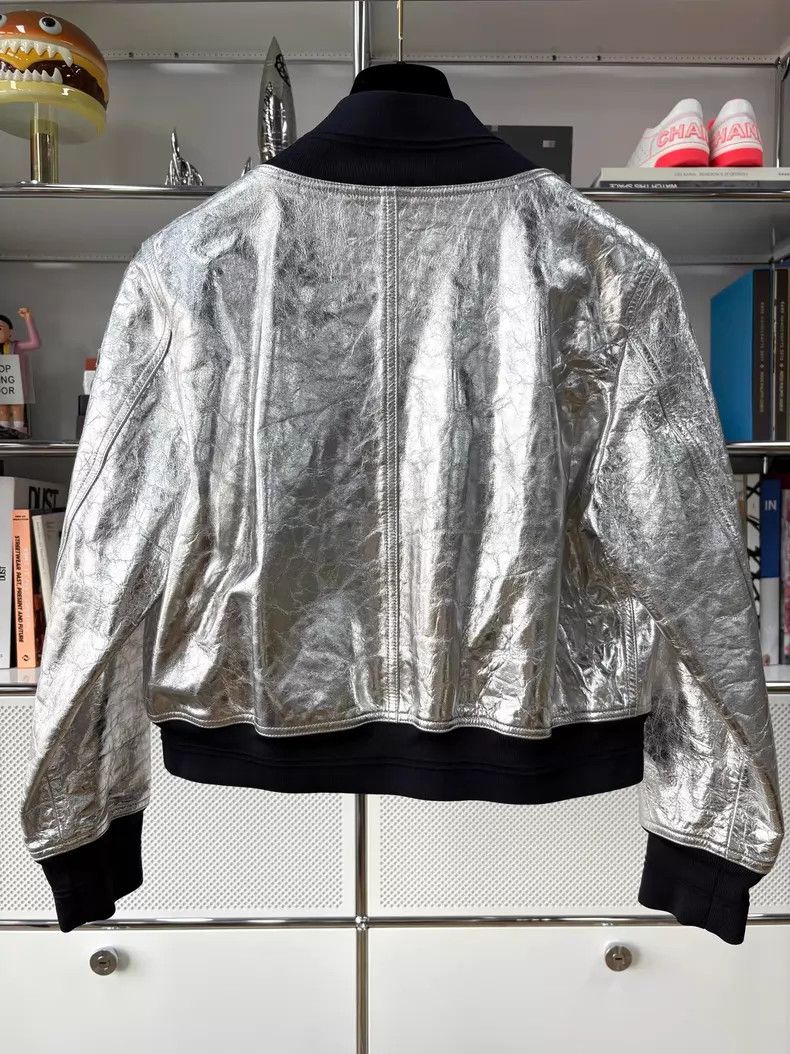 Chanel Chanel Silver Wrinkled Pilot Jacket F42- DMC Size US M / EU 48-50 / 2 - 5 Thumbnail