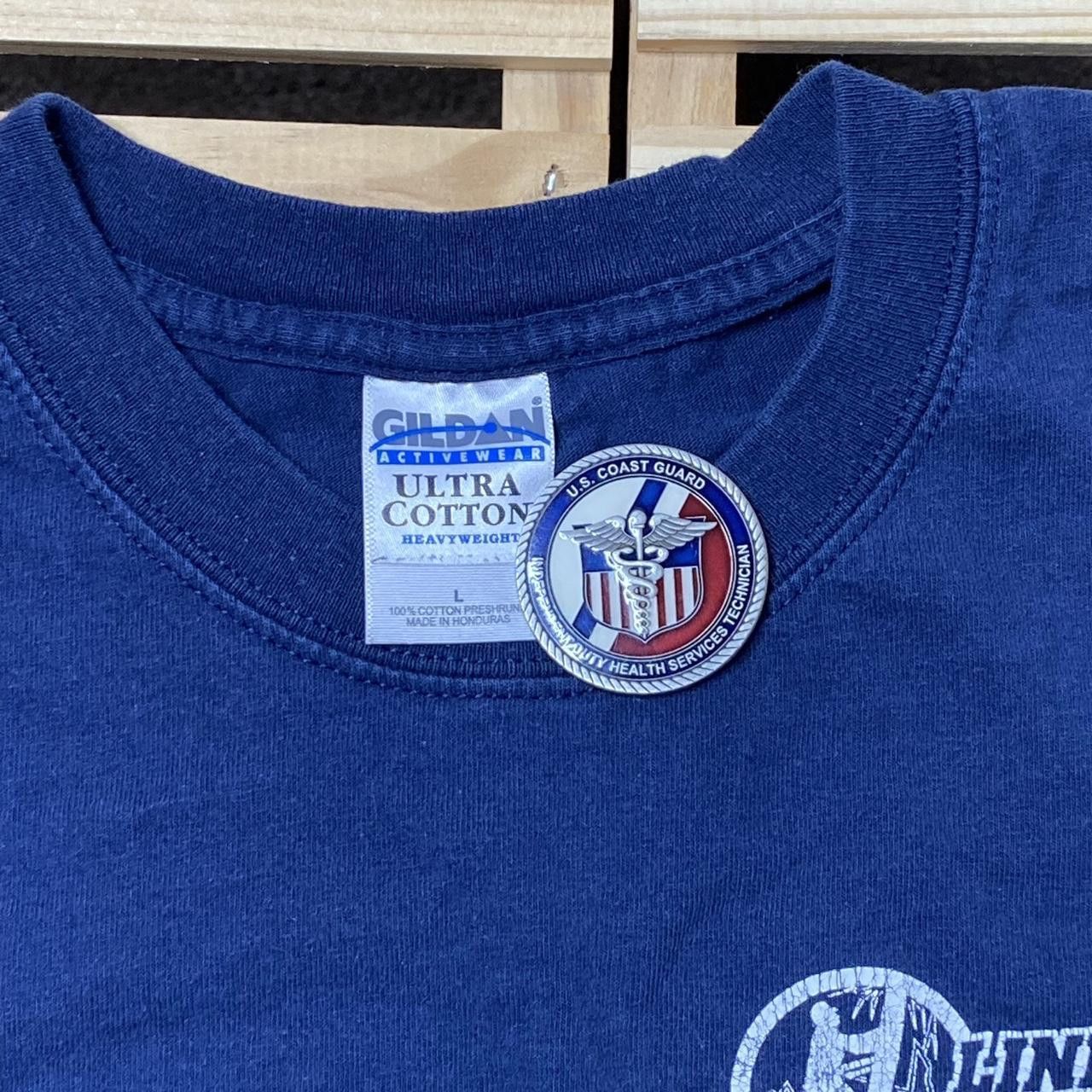 Gildan Vintage "God Created.." Navy Blue Union Jesus Tee Size Large Size US L / EU 52-54 / 3 - 3 Thumbnail