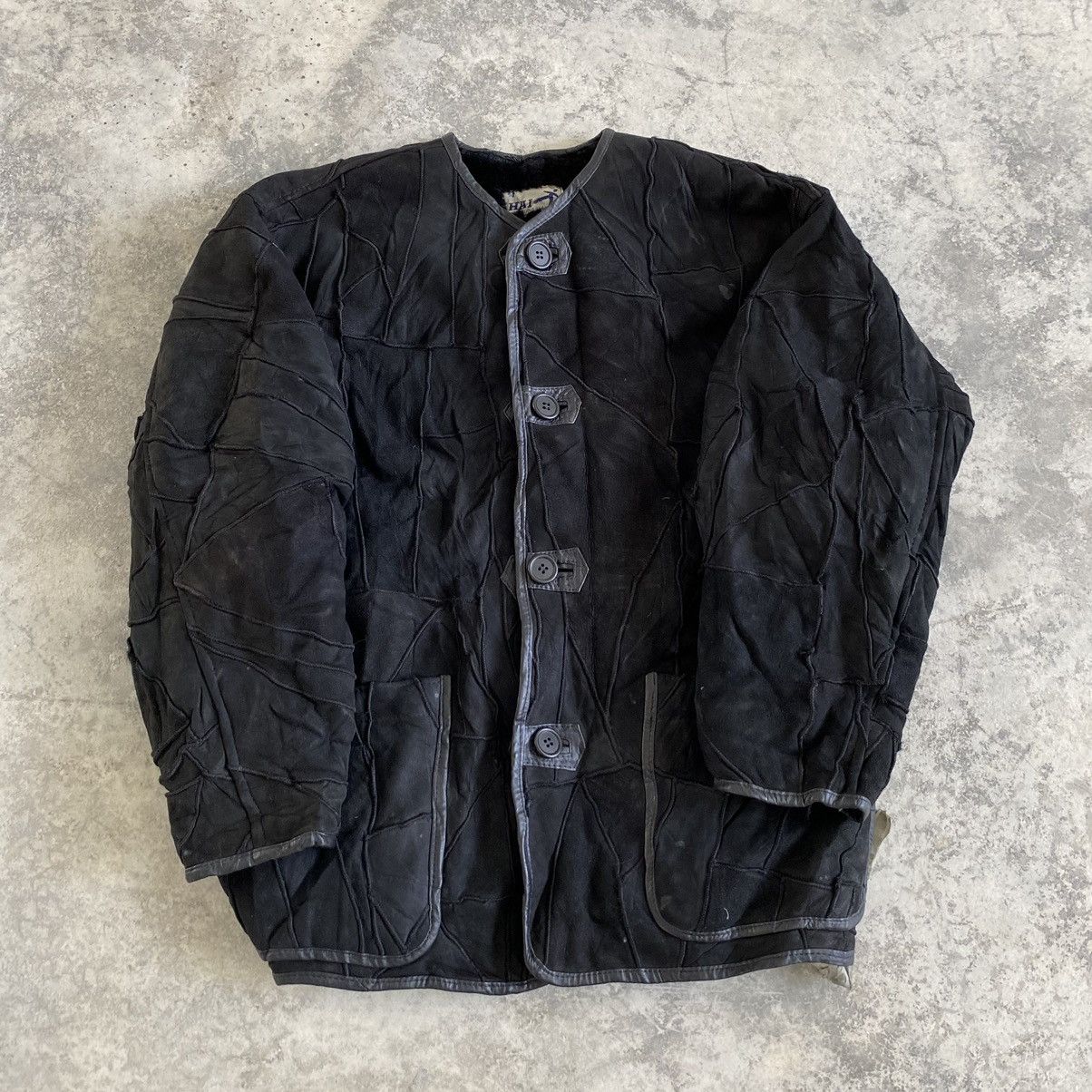 Issey Miyake 1990’s Hai Sporting Gear Shearling Panelled Leather Jacket Size US M / EU 48-50 / 2 - 1 Thumbnail