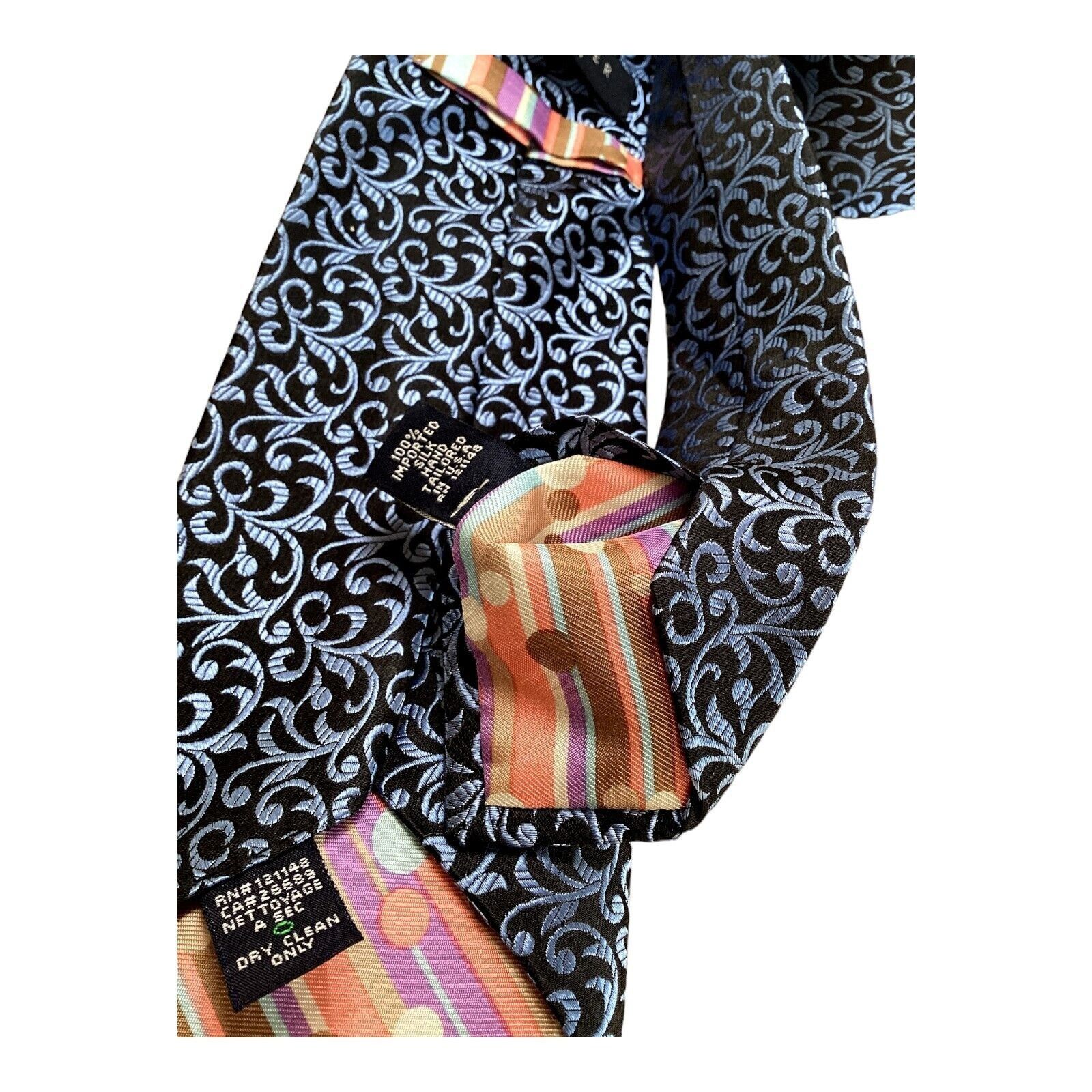 Ted Baker TED BAKER Blue Baroque Luxury Silk Tie Hand Tailed In USA W: Size ONE SIZE - 5 Thumbnail