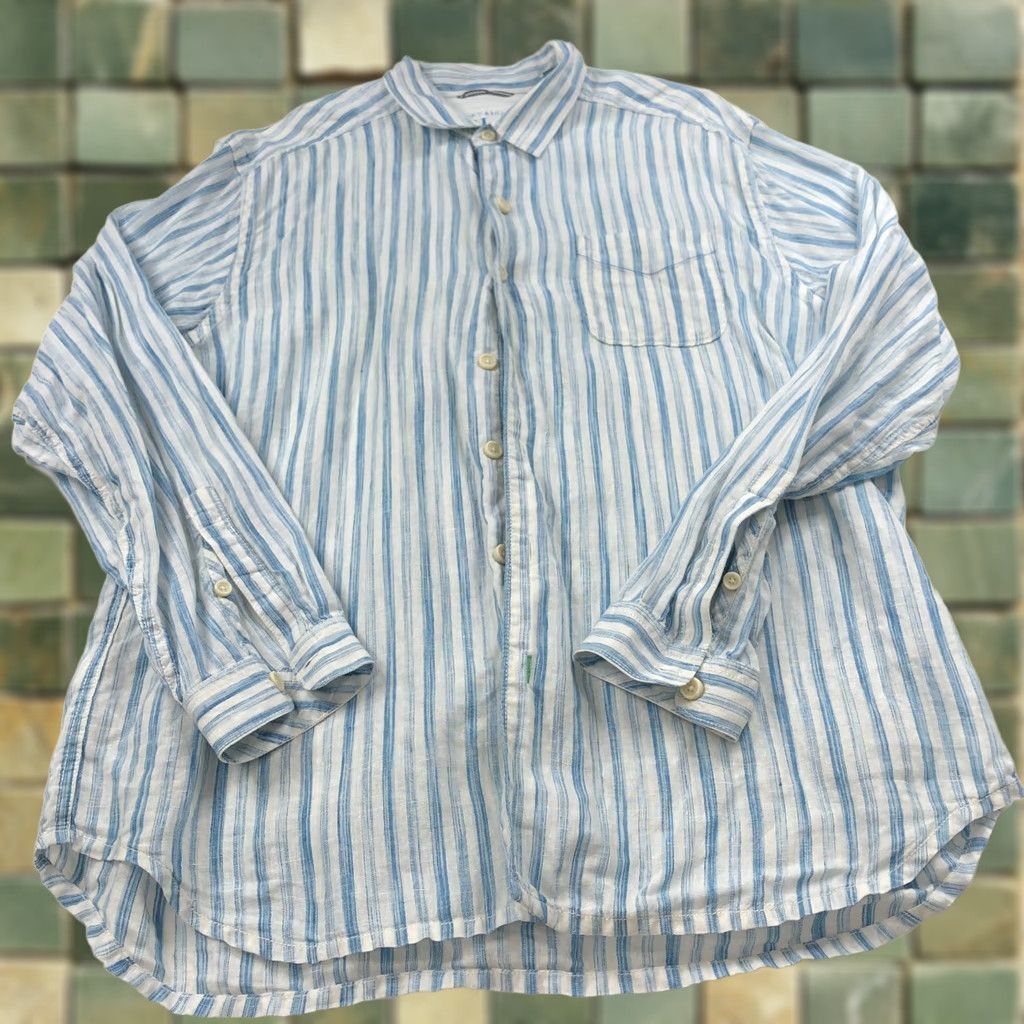 Tommy Bahama Tommy Bahama Relax LINEN XL Button Long Sleeve Striped Casual Shirt Blue Size US XL / EU 56 / 4 - 1 Thumbnail