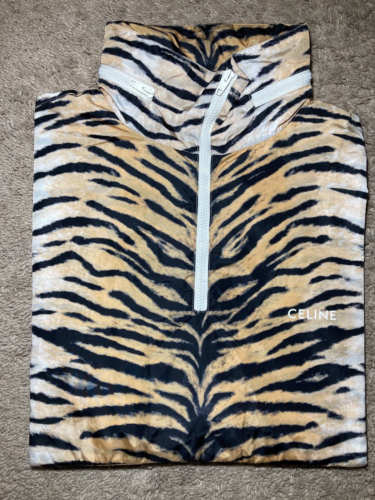 Celine SS21 Celine Tiger Rain Jacket Quarter Zip Print Animal Hedi Size US S / EU 44-46 / 1 - 1 Thumbnail