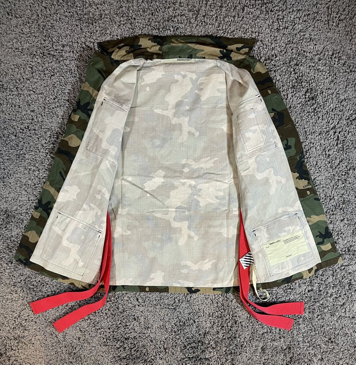 Off-White OFF-WHITE Virgil Abloh Army Archive Field Jacket Camouflage Size US XXS / EU 40 - 10 Thumbnail