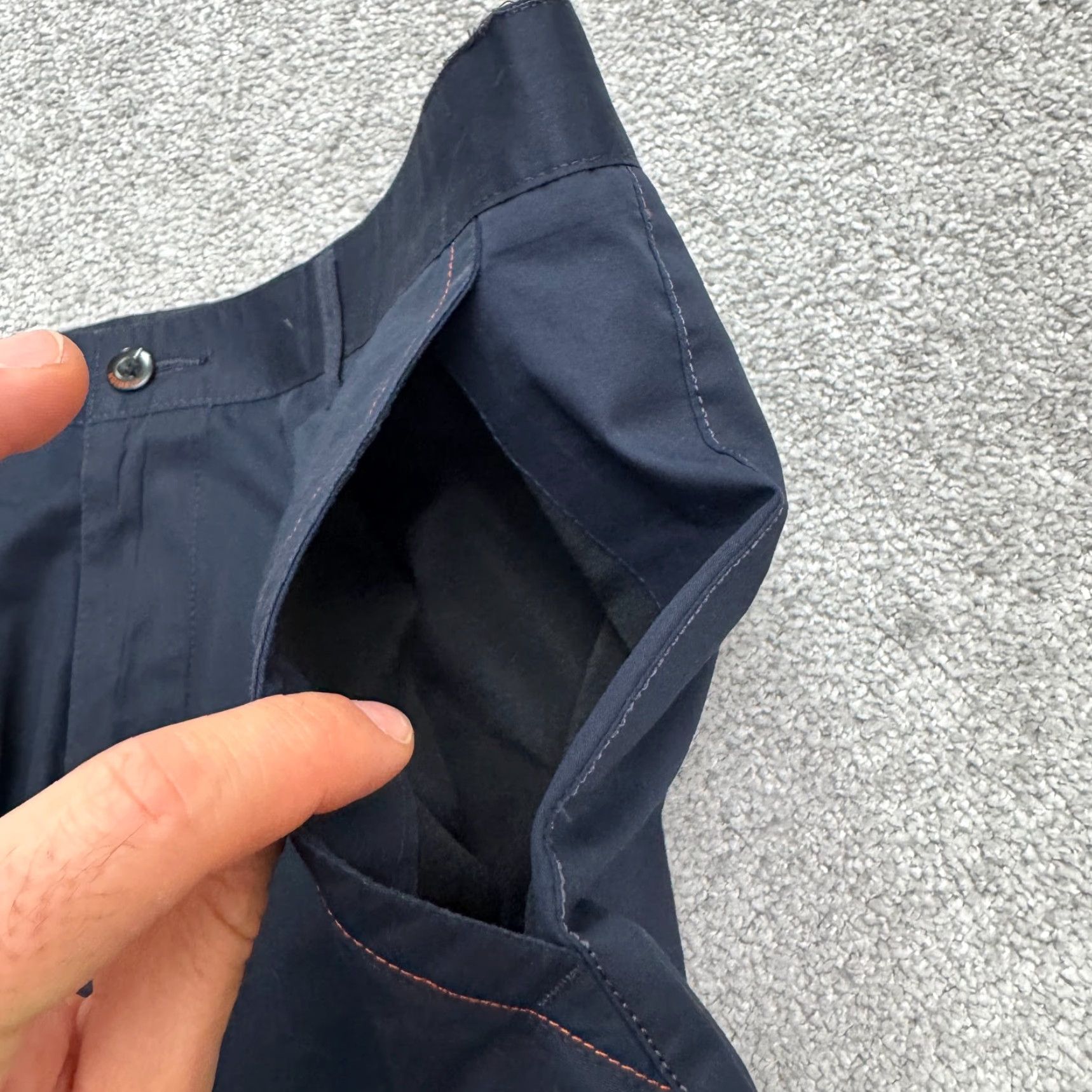 Vintage Unbranded Chino Pants Mens 38x25 Navy Blue Straight Leg Flat Front Casual Work Size US 38 / EU 54 - 6 Thumbnail