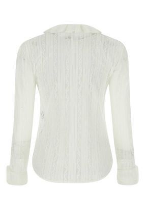 Saint Laurent Paris o1s1wg110924 Buttoned Shirt in Lace in White Size M / US 6-8 / IT 42-44 - 2 Thumbnail