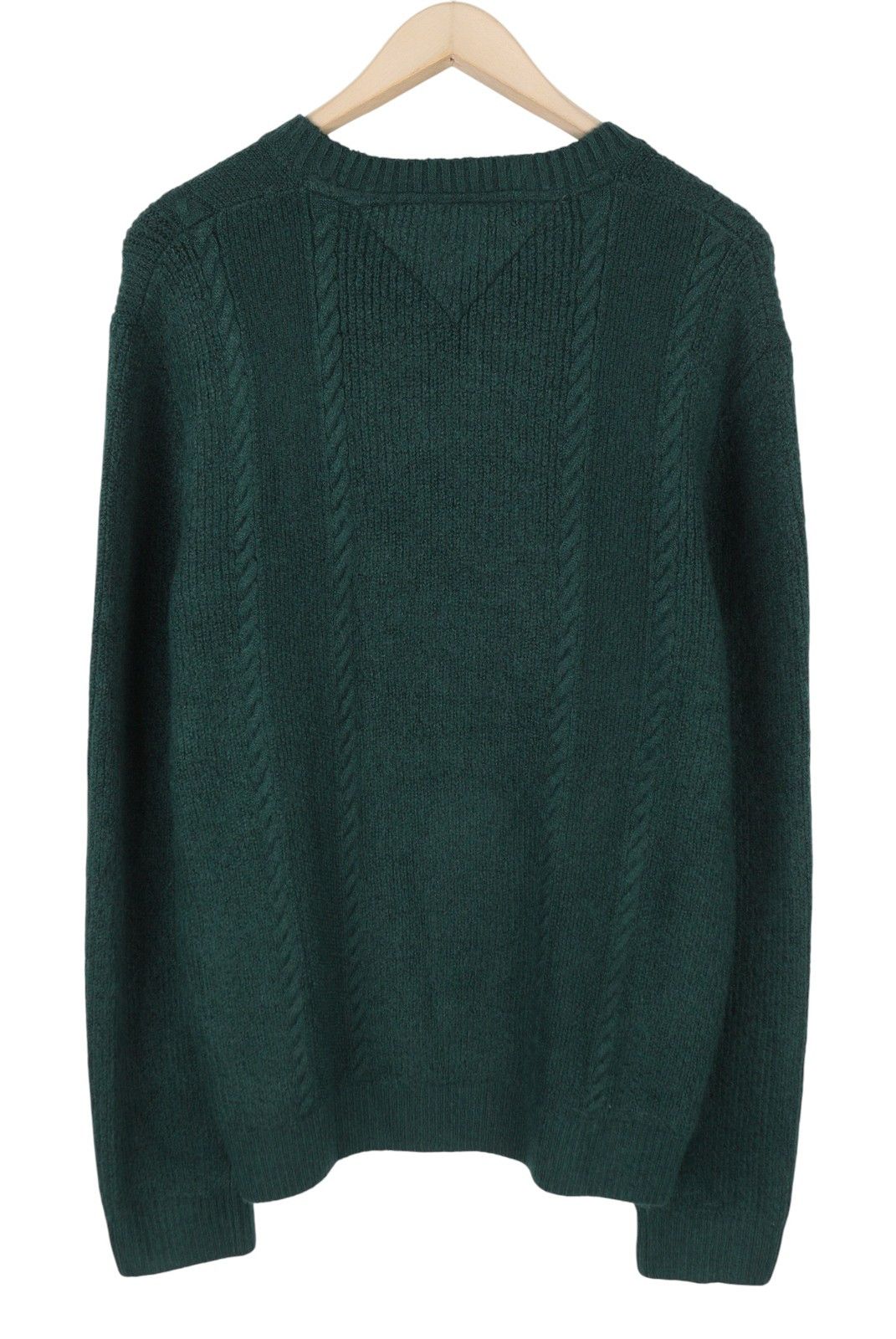 Tommy Hilfiger SLIM CABLE KNIT L Green Stretch Jumper 87383 Size US L / EU 52-54 / 3 - 3 Thumbnail