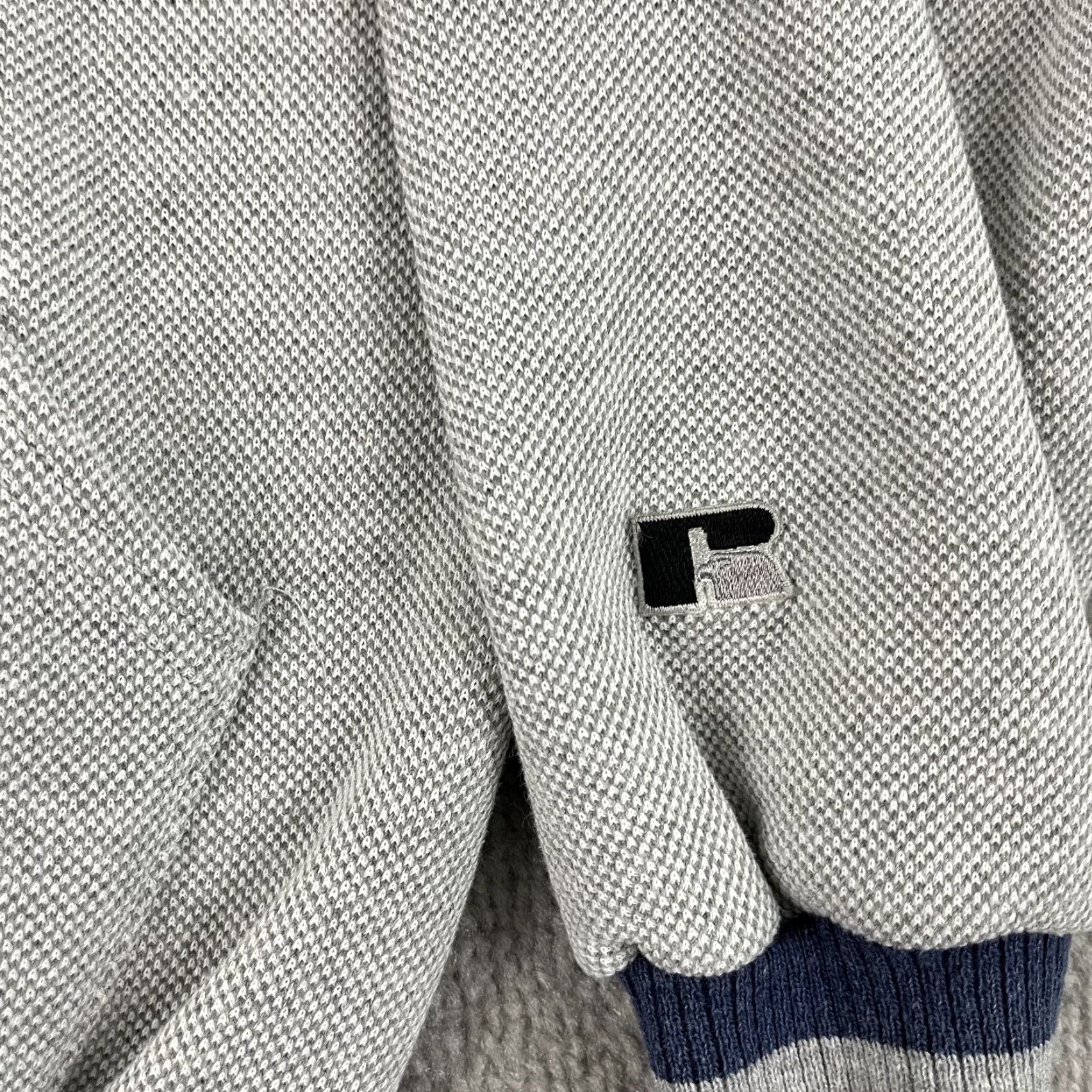 Russell Athletic VINTAGE Russell Athletic Hoodie Sweatshirt Mens L/XL Gray Half Zip Retro Training Y2K Size US L / EU 52-54 / 3 - 2 Thumbnail
