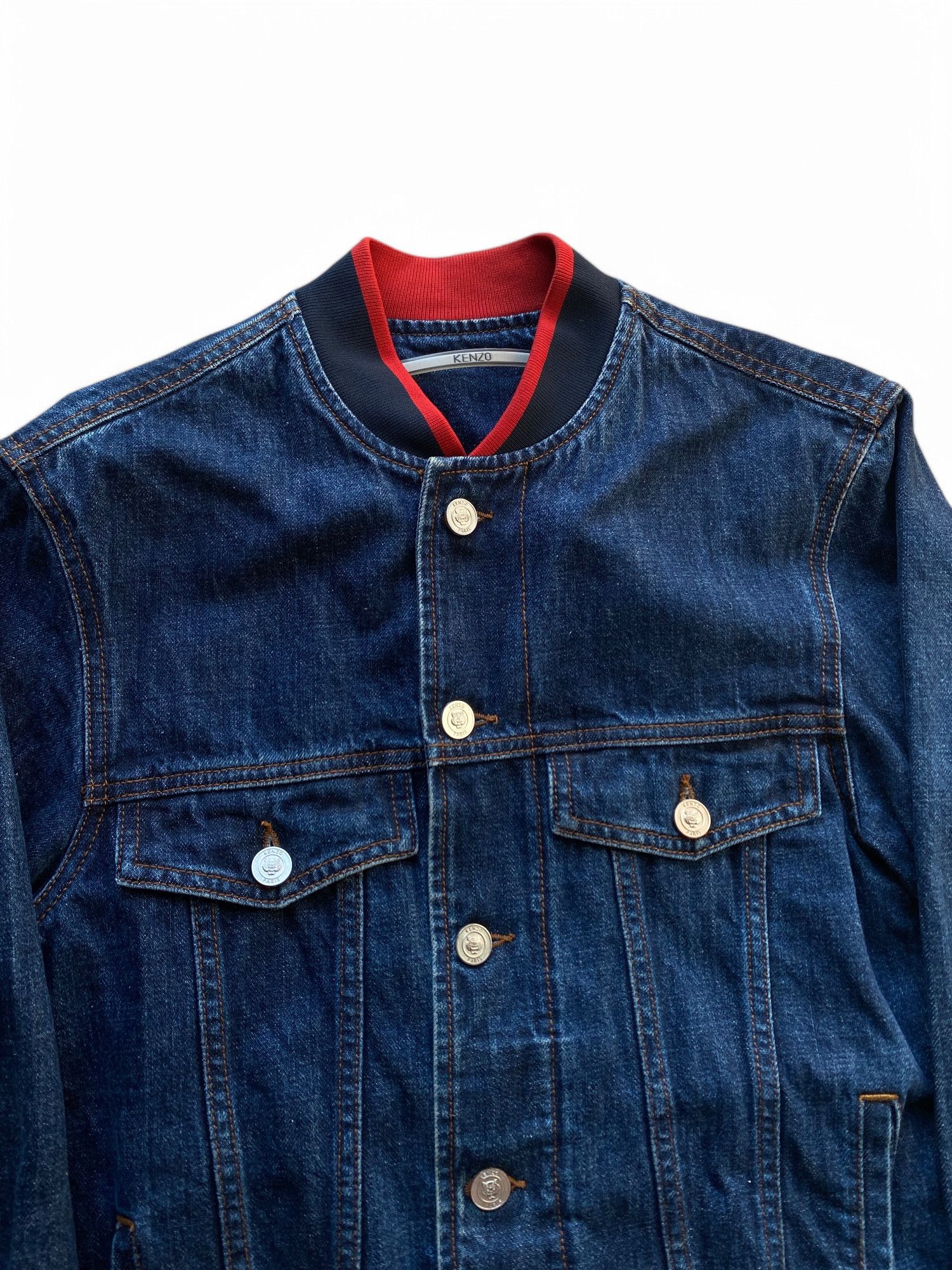 Kenzo Kenzo Denim Jacket Bomber Badge Size US S / EU 44-46 / 1 - 5 Thumbnail