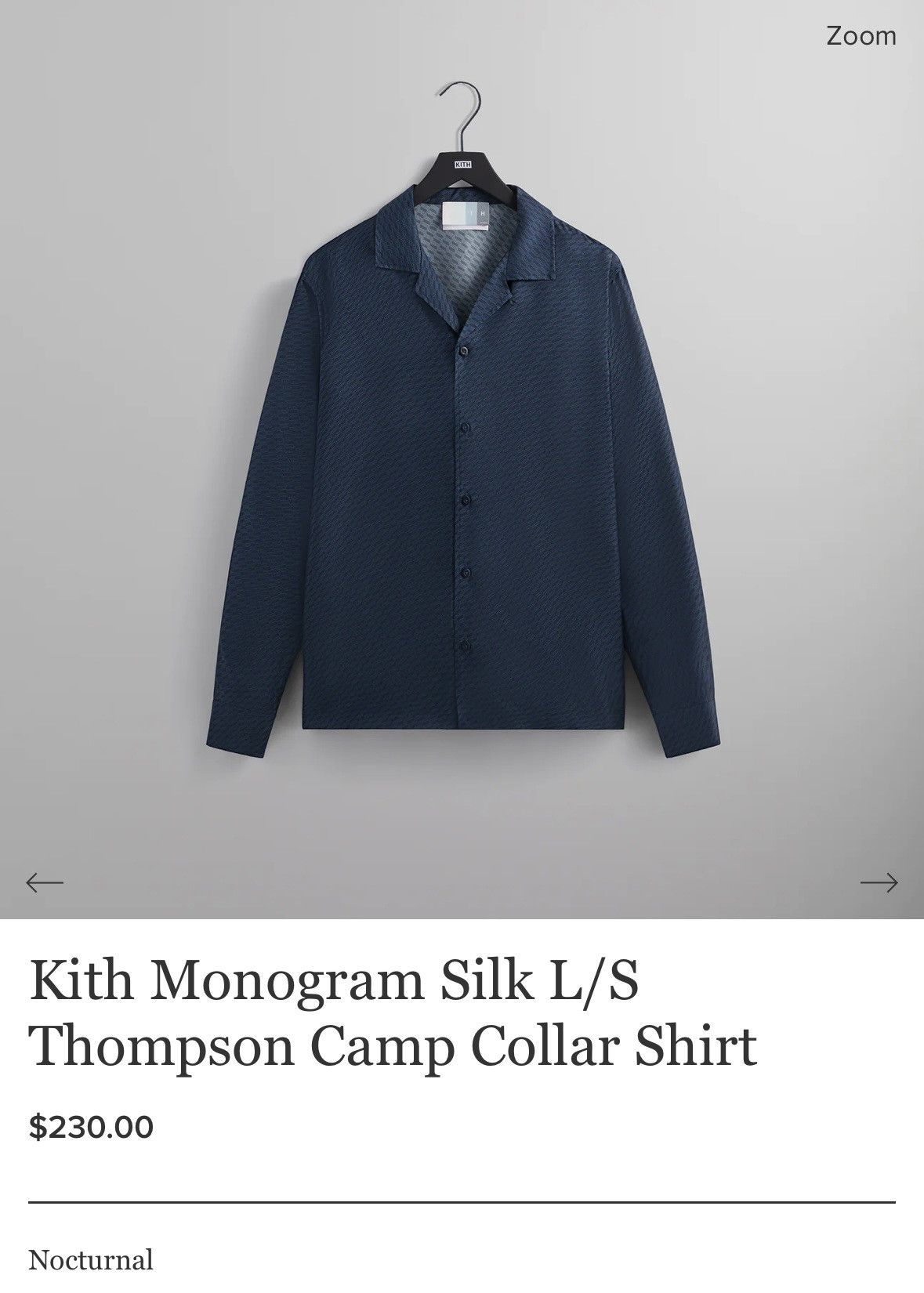 Kith Kith Silk Cotton Thompson Camp Collar Shirt | Grailed