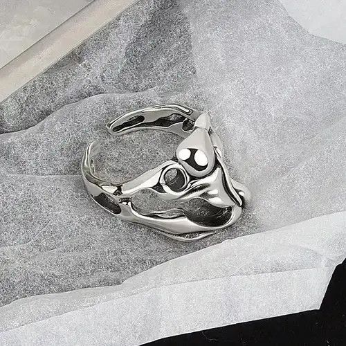 Other Abstract Ring Bubbles Silver Modern Punk Art Psychedelic Size ONE SIZE - 4 Thumbnail