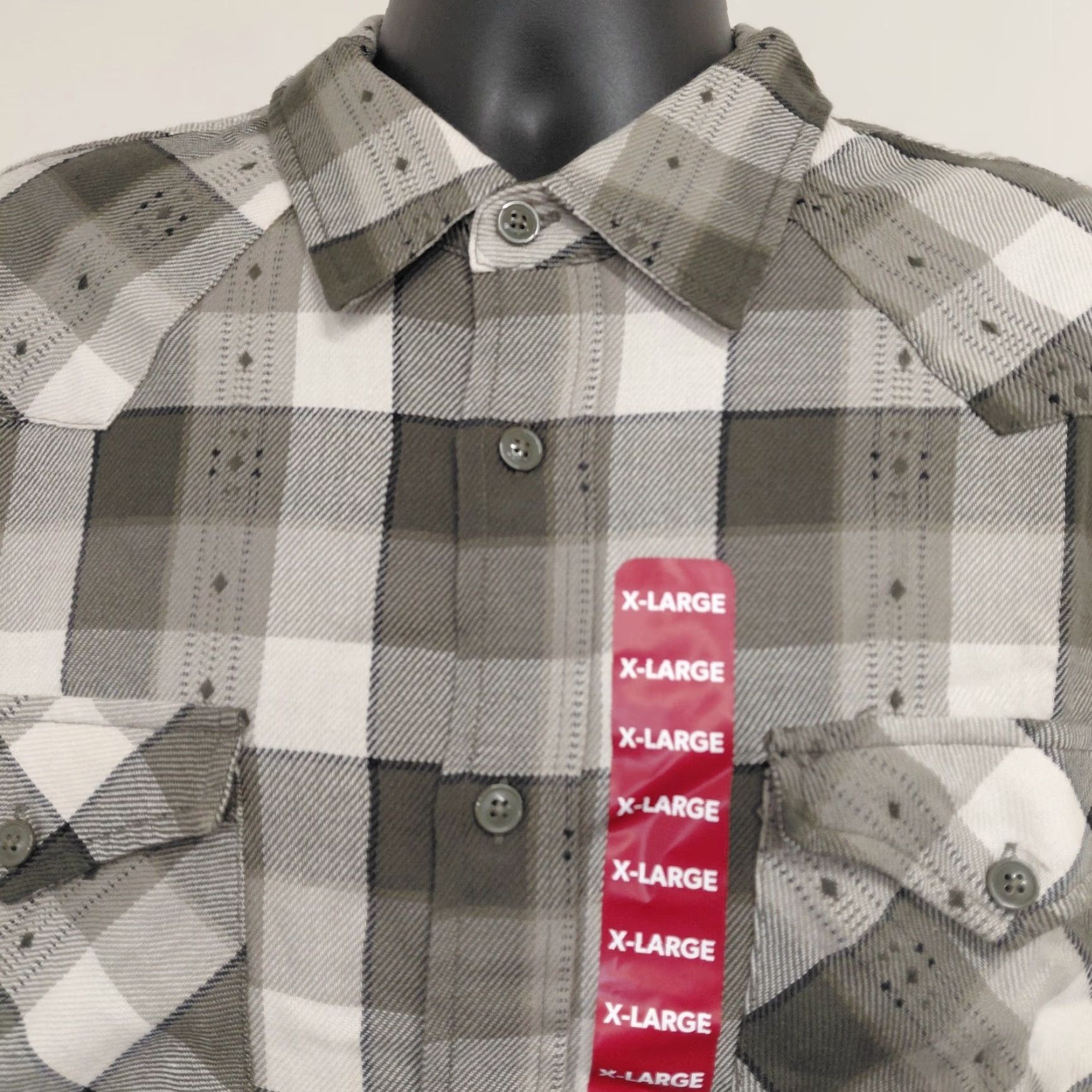 Frye Frye Jacquard Flannel Shirt Men XL Dusty Green Long Sleeve Button Up Size US XL / EU 56 / 4 - 5 Thumbnail