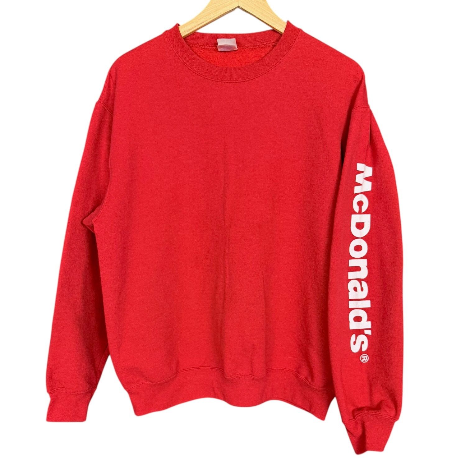 Gildan Red L/S Fast Food Sweatshirt White McDonald's Left Sleeve L Size US L / EU 52-54 / 3 - 1 Thumbnail