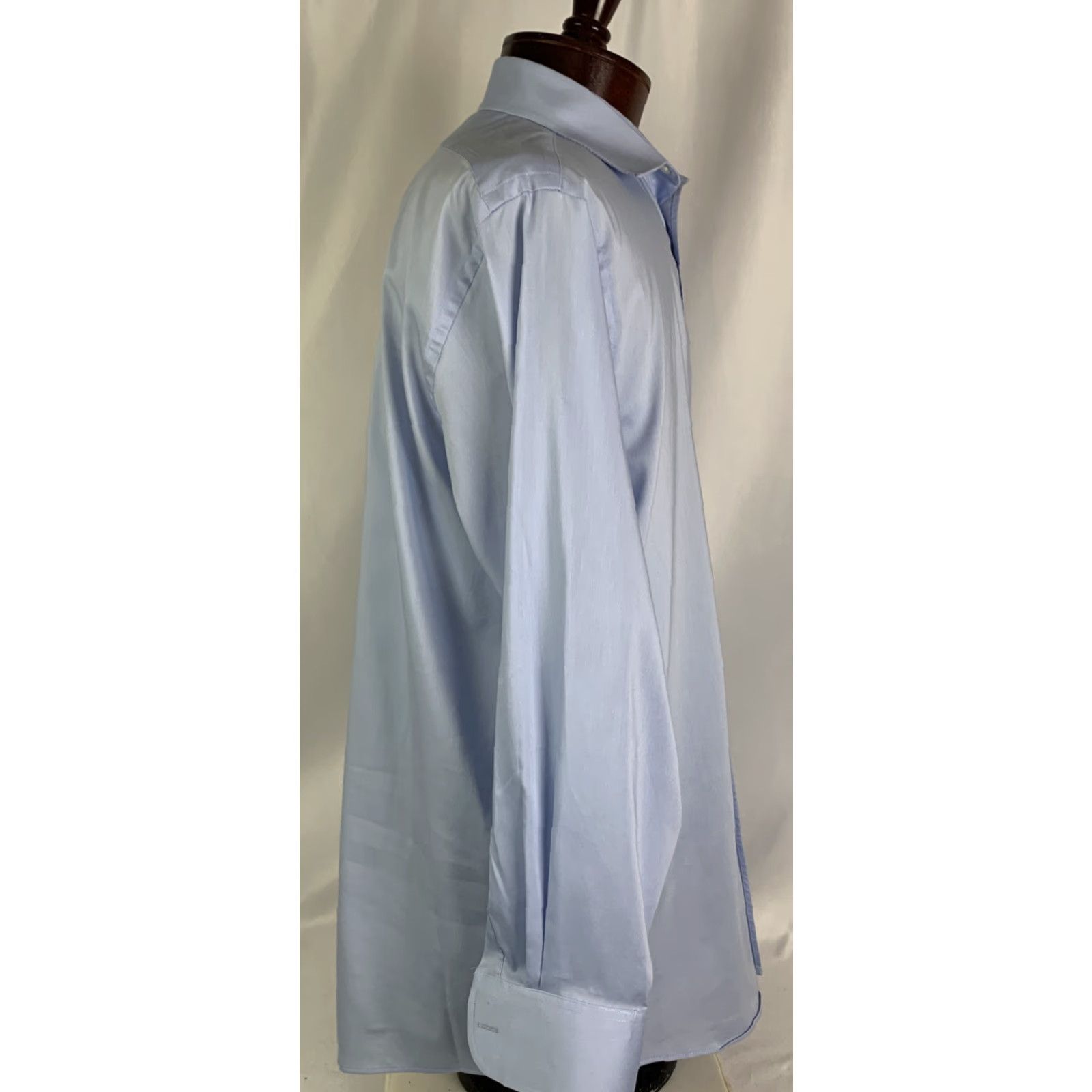 Chaps Chaps Dress Shirt 16 32/33 Men's Blue Comfort Stretch Wrinkle Free Regular Fit Size 42R - 5 Thumbnail