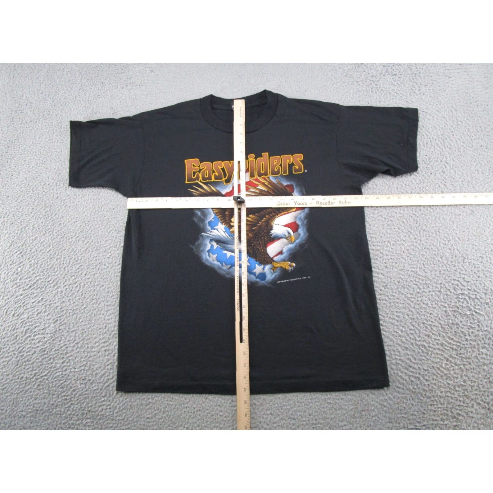 Vintage VINTAGE Easyriders 1992 Eagle American Flag Biker T-Shirt Size XL Black Cotton Screen Stars Hanes Beefy-T Mens 90s Size US XL / EU 56 / 4 - 5 Thumbnail