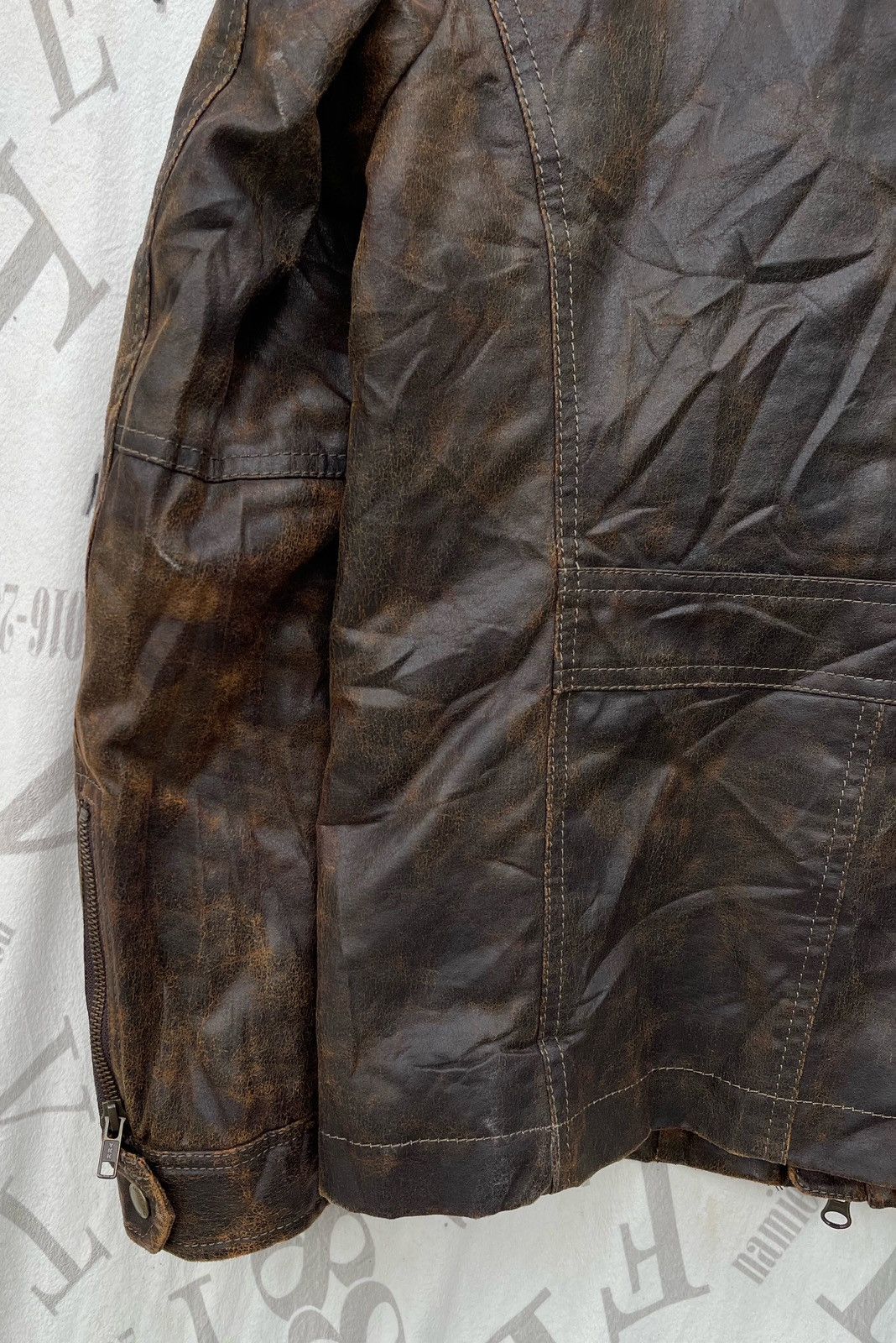 14th Addiction × Japanese Brand × KMRii 🔥Vintage Rattle Trap Synthetic Leather Raiders Wax Jacket Size US M / EU 48-50 / 2 - 11 Thumbnail
