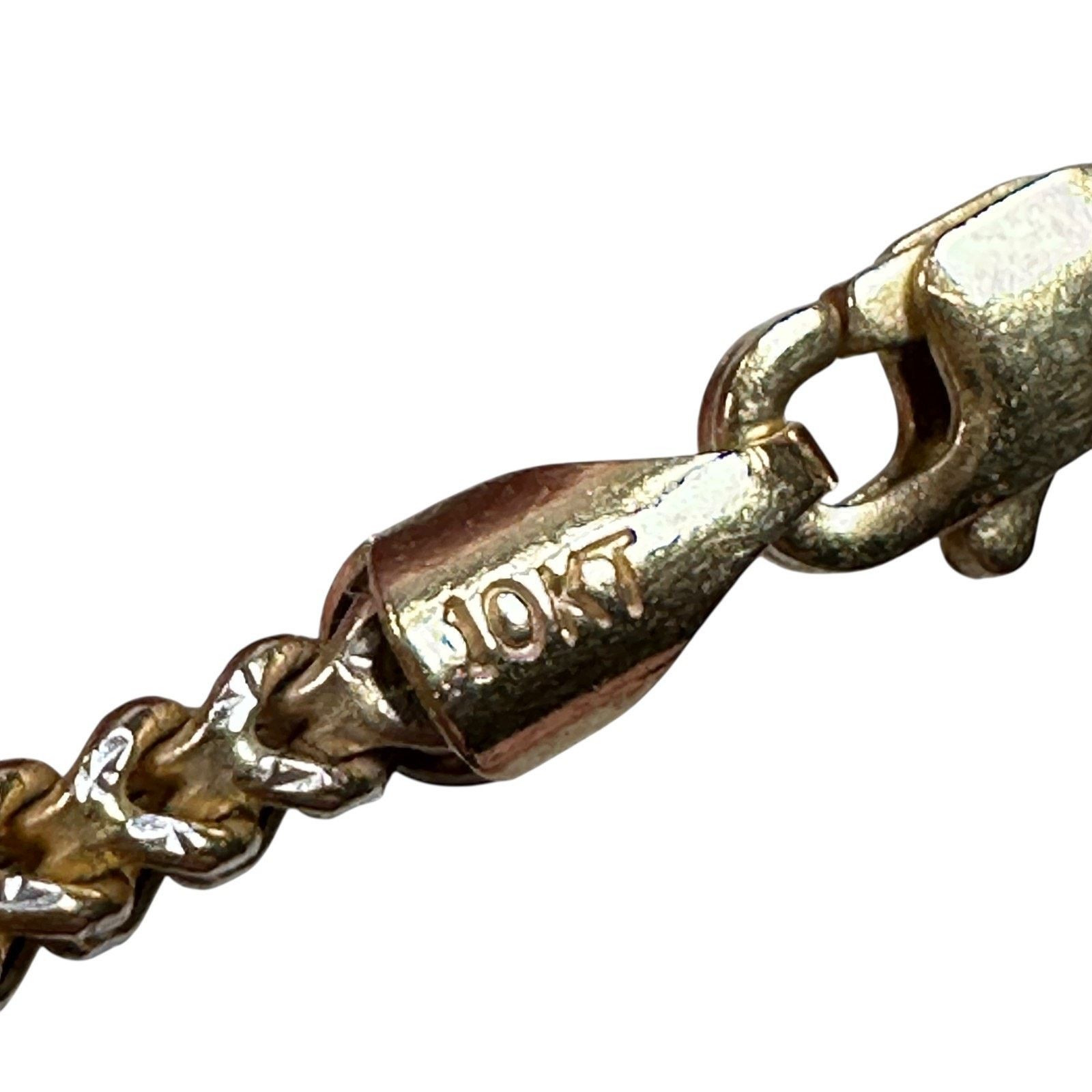 Other Joe Rodeo 10K Gold Pharaoh Diamond Pendant 30” Franco Chain Size 30 - 10 Thumbnail